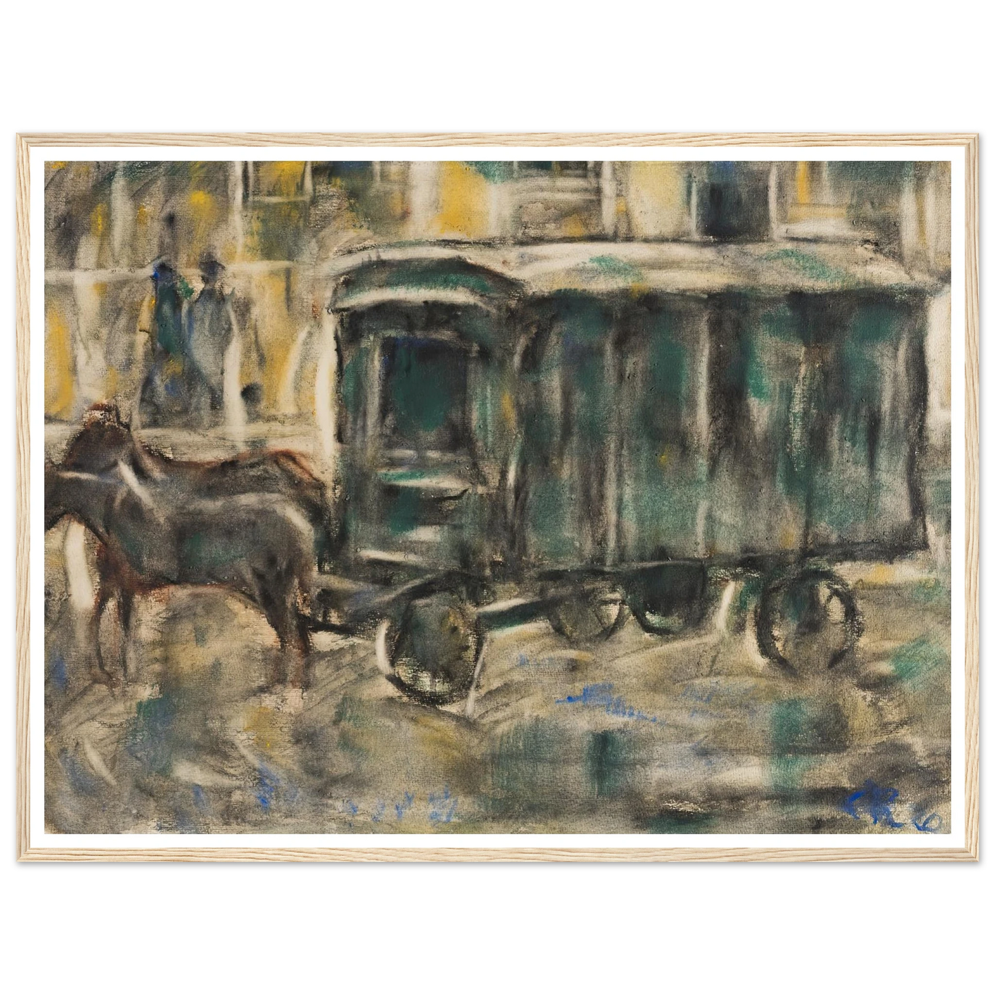 Möbelwagen (1919) Art Print | Christian Rohlfs - Framed Poster - 30x40 cm / 12x16″ - Black frame