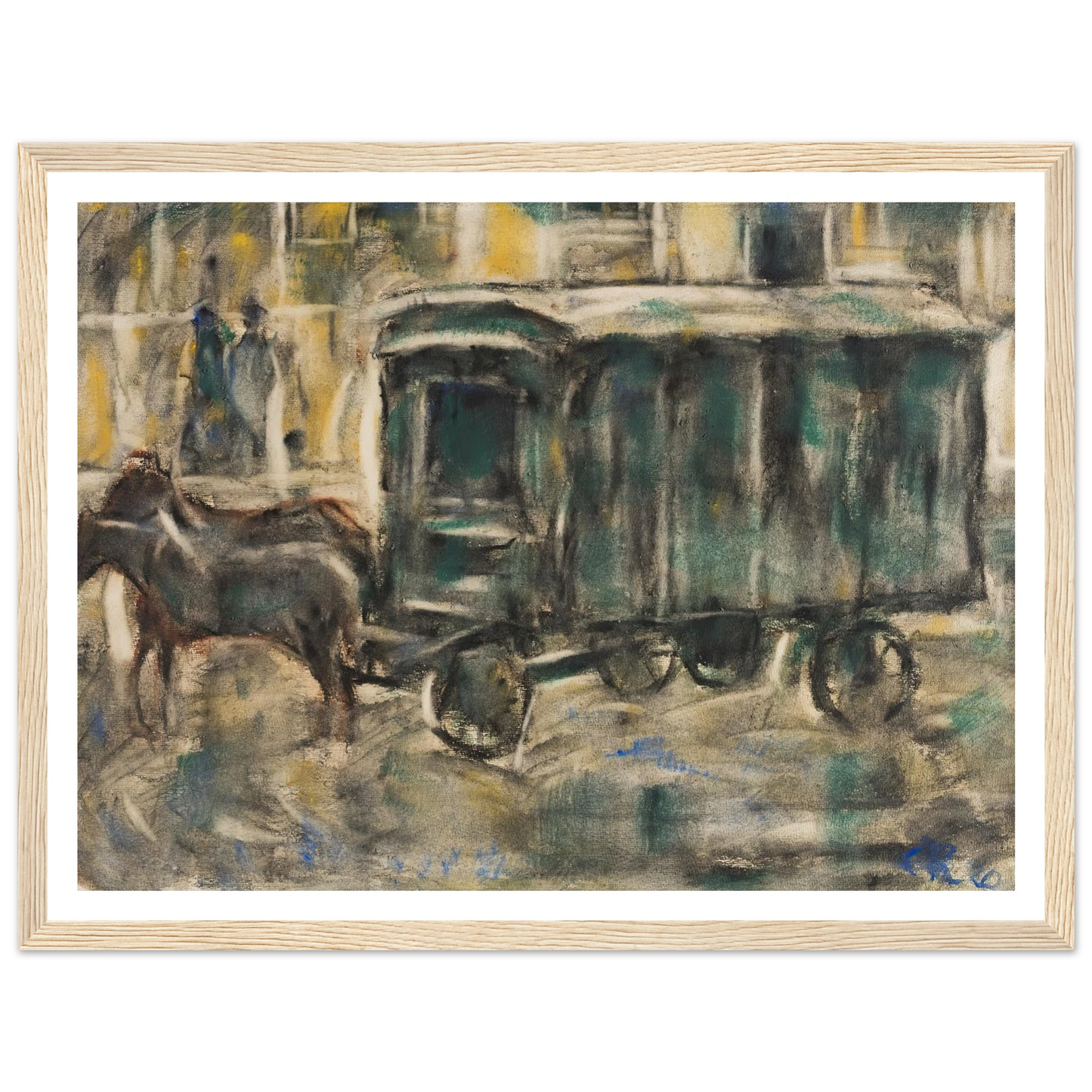 Möbelwagen (1919) Art Print | Christian Rohlfs - Framed Poster - 30x40 cm / 12x16″ - Black frame