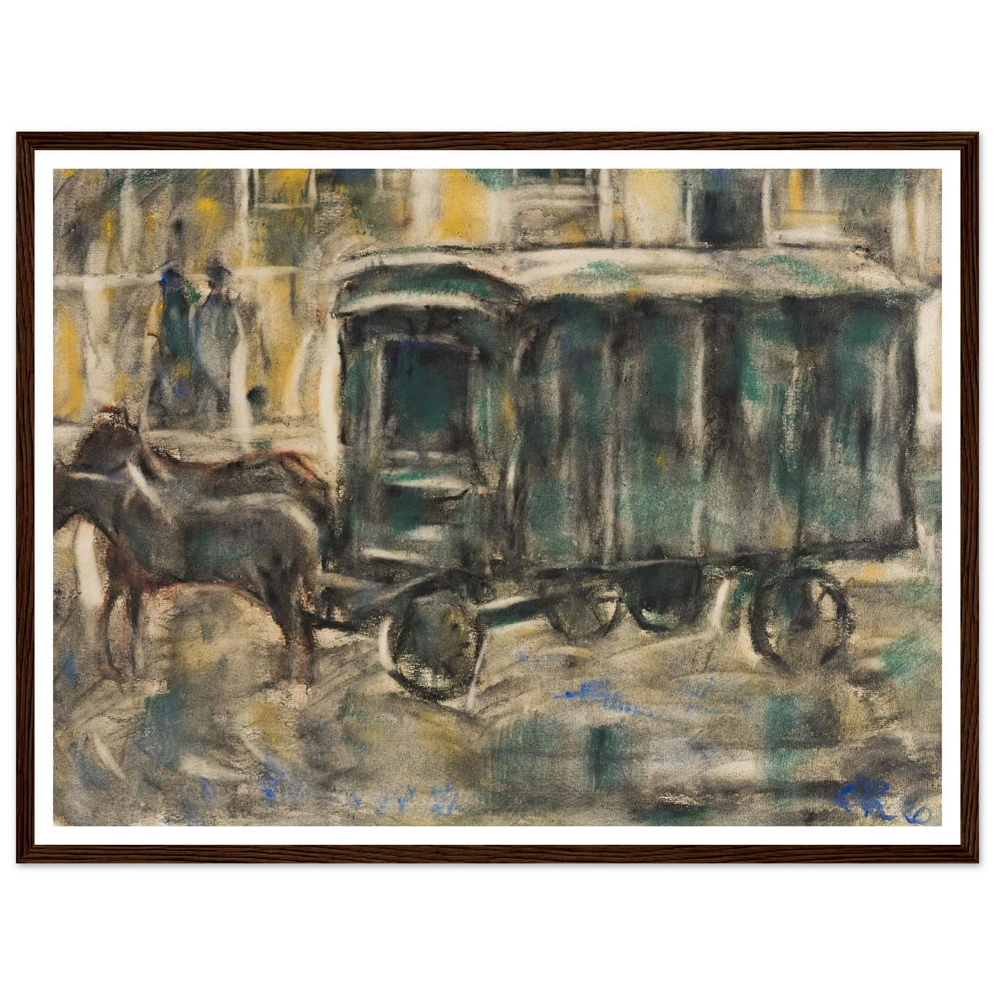 Möbelwagen (1919) Art Print | Christian Rohlfs - Framed Poster - 30x40 cm / 12x16″ - Black frame