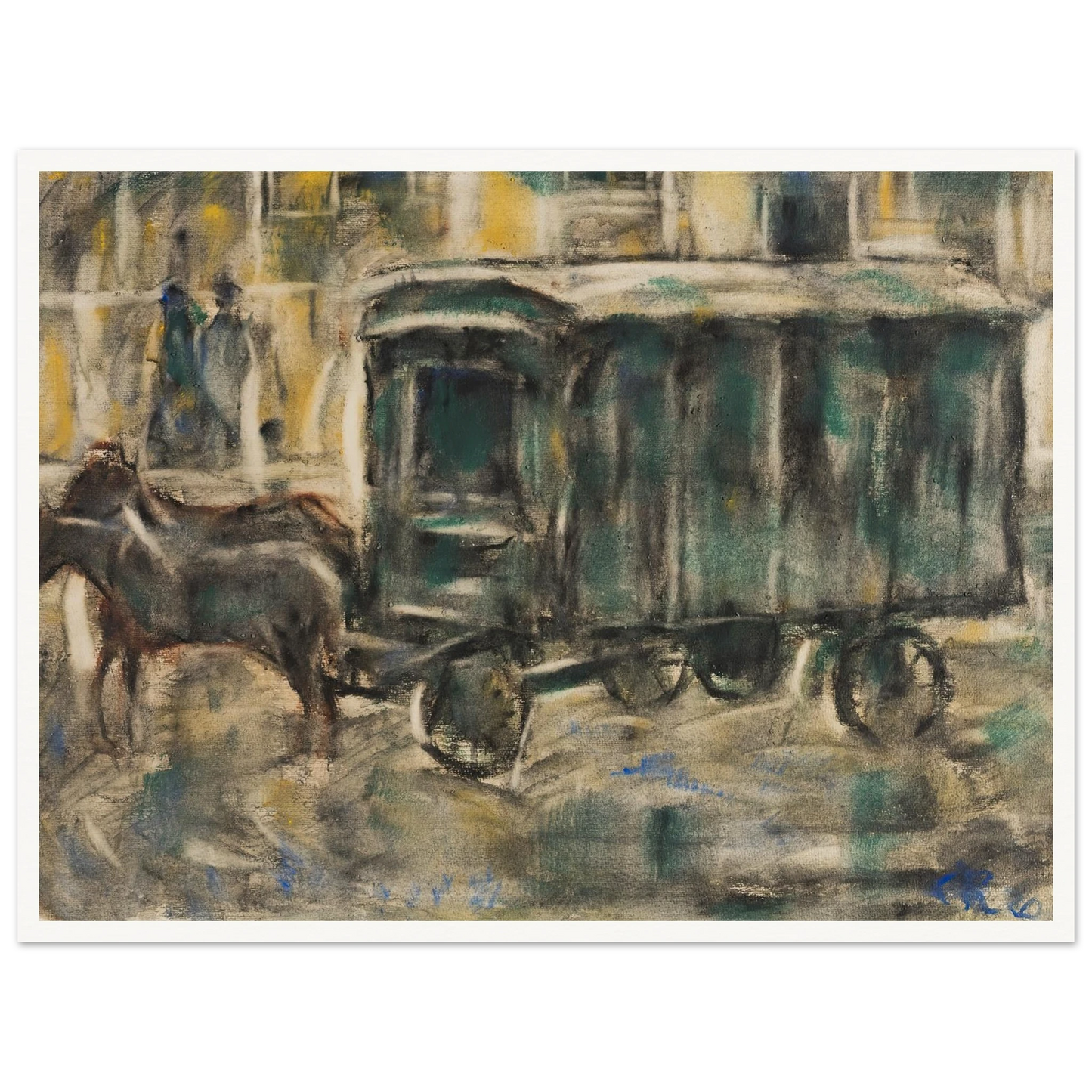 Möbelwagen (1919) Art Print | Christian Rohlfs - Framed Poster - 30x40 cm / 12x16″ - Black frame