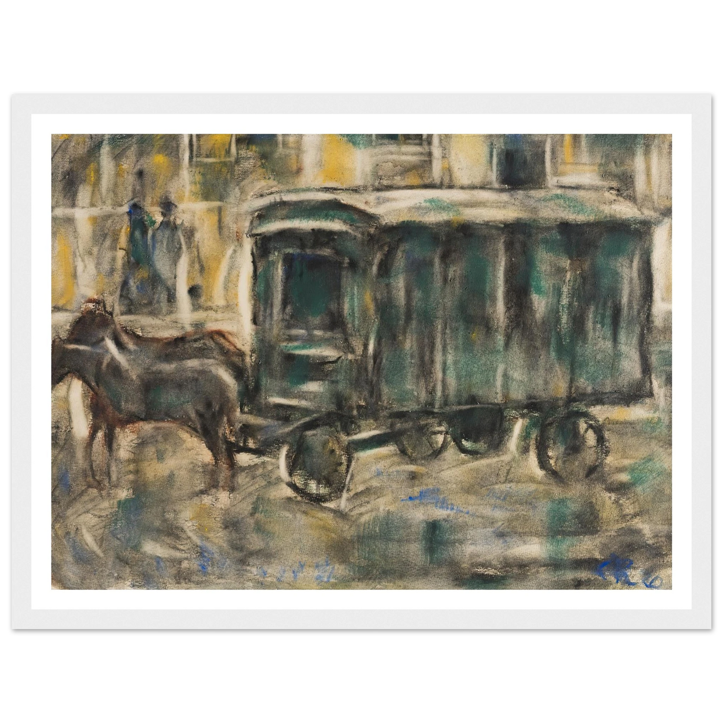 Möbelwagen (1919) Art Print | Christian Rohlfs - Framed Poster - 30x40 cm / 12x16″ - Black frame