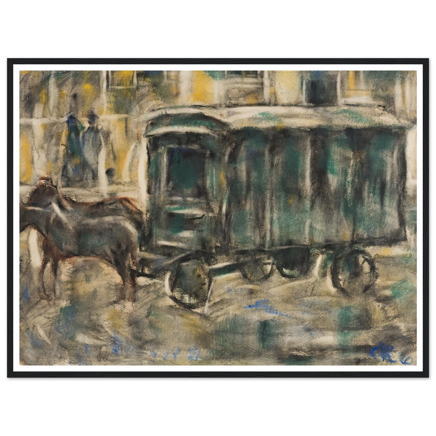 Möbelwagen (1919) Art Print | Christian Rohlfs - Framed Poster - 30x40 cm / 12x16″ - Black frame