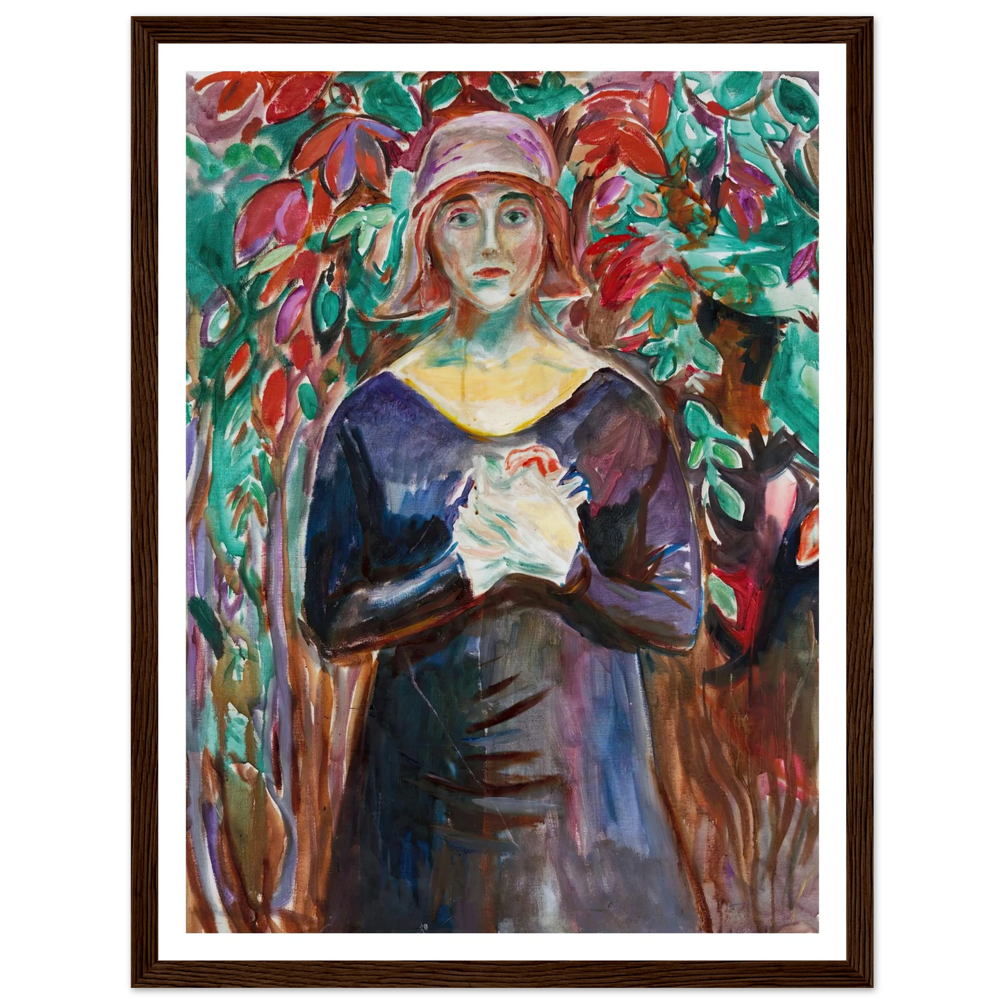 Model in the Garden (1930) Art Print | Edvard Munch - Framed Poster - 30x40 cm / 12x16″ - Black frame