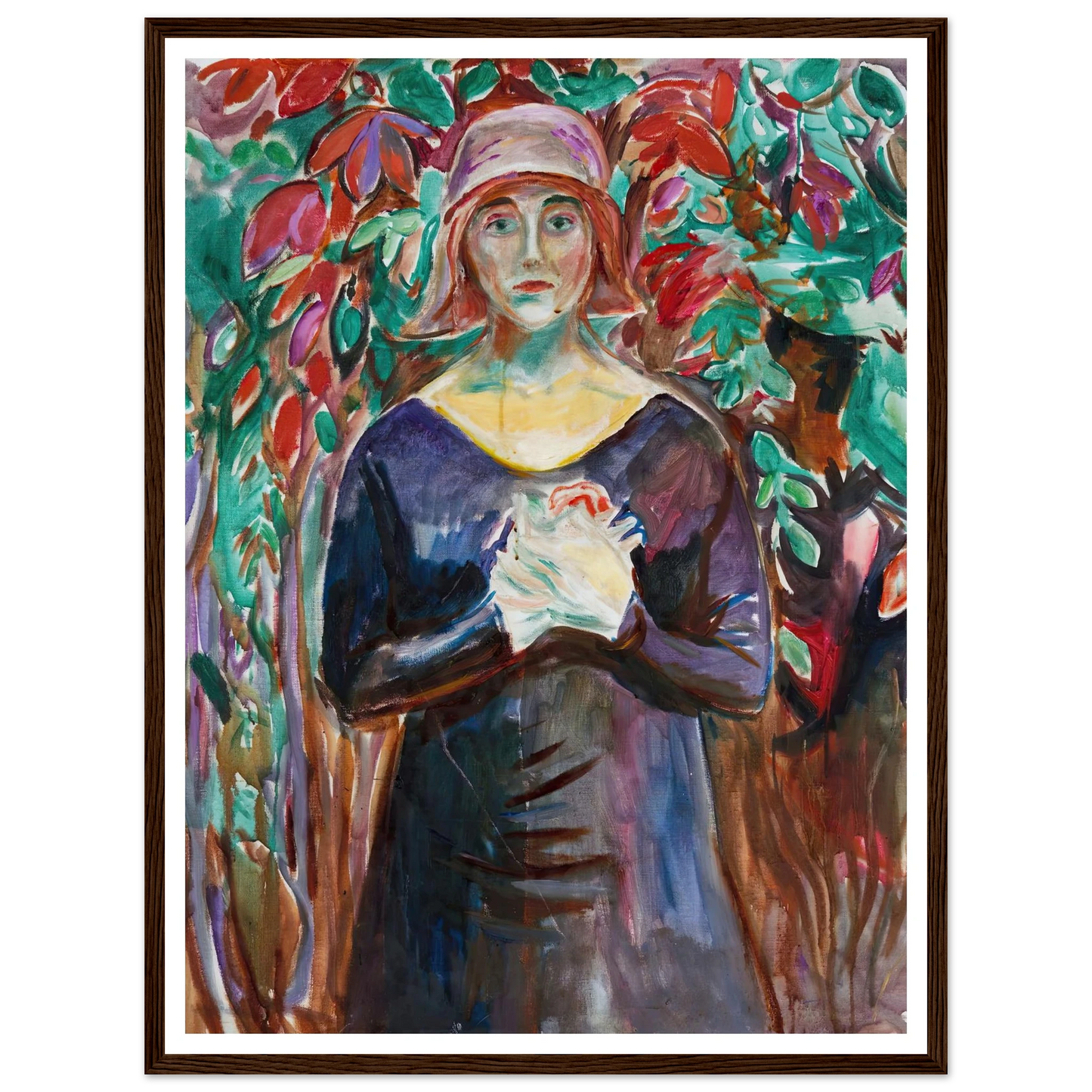 Model in the Garden (1930) Art Print | Edvard Munch - Framed Poster - 30x40 cm / 12x16″ - Black frame