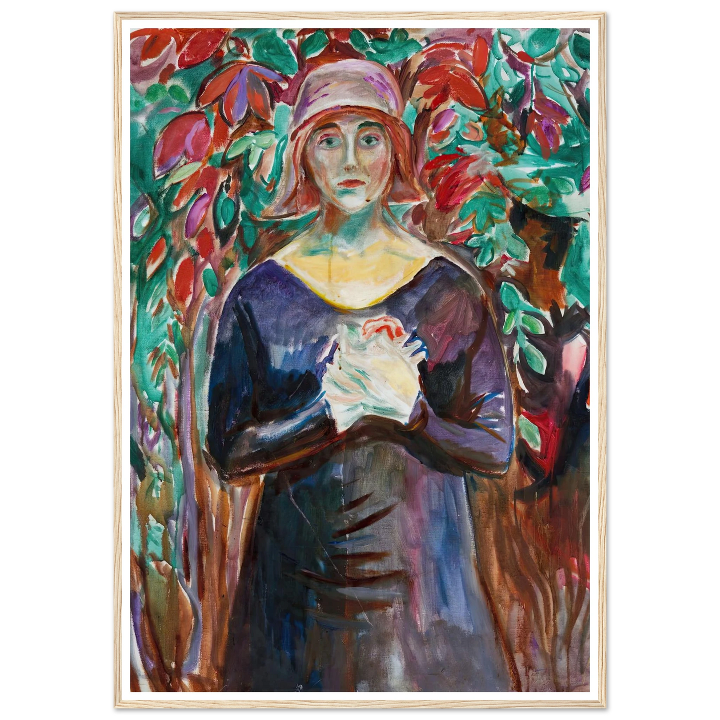 Model in the Garden (1930) Art Print | Edvard Munch - Framed Poster - 30x40 cm / 12x16″ - Black frame