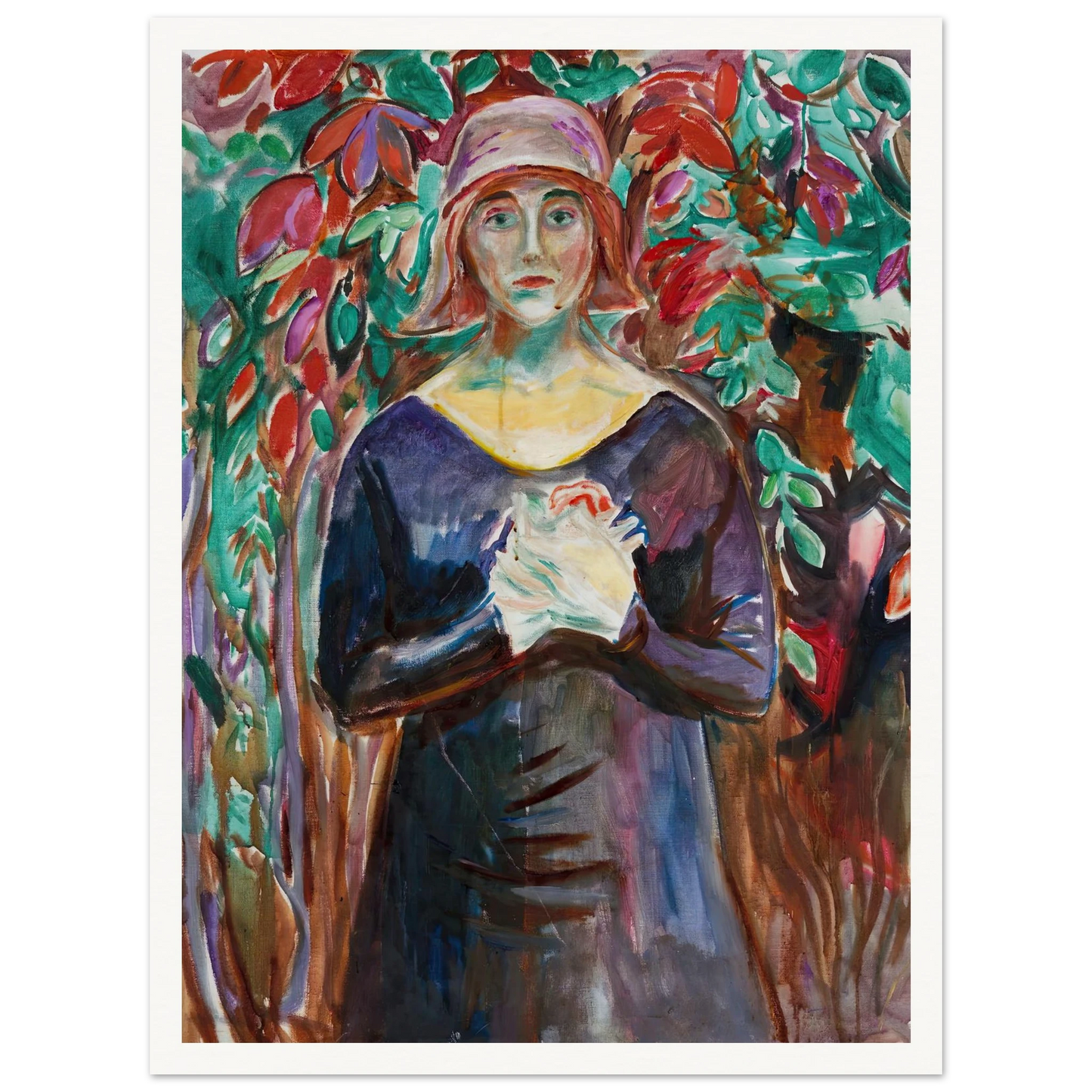 Model in the Garden (1930) Art Print | Edvard Munch - Framed Poster - 30x40 cm / 12x16″ - Black frame