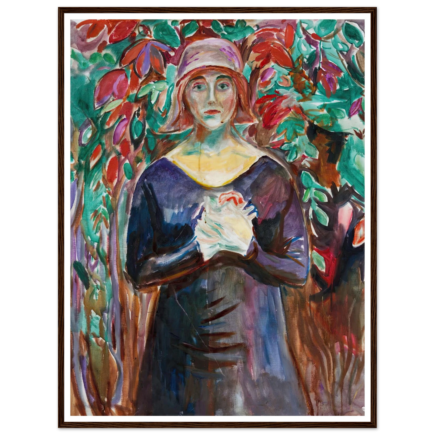 Model in the Garden (1930) Art Print | Edvard Munch - Framed Poster - 30x40 cm / 12x16″ - Black frame