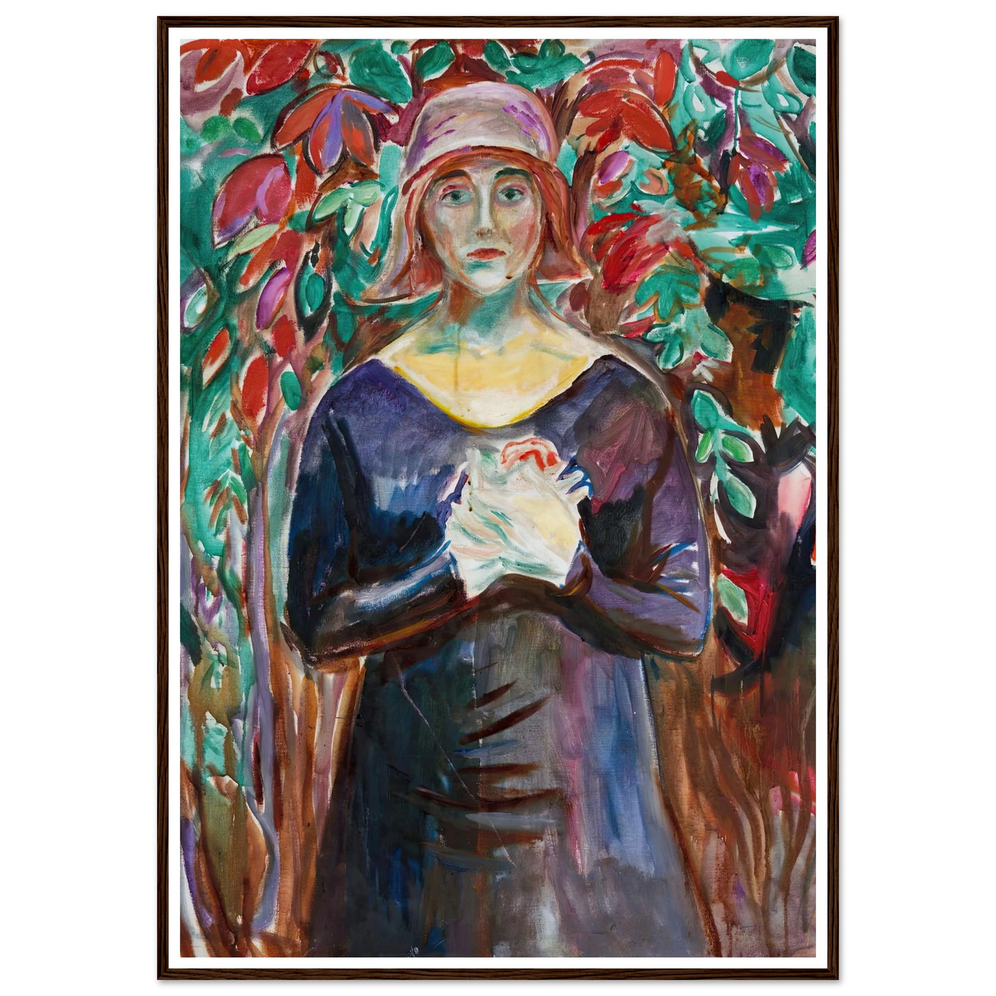 Model in the Garden (1930) Art Print | Edvard Munch - Framed Poster - 30x40 cm / 12x16″ - Black frame
