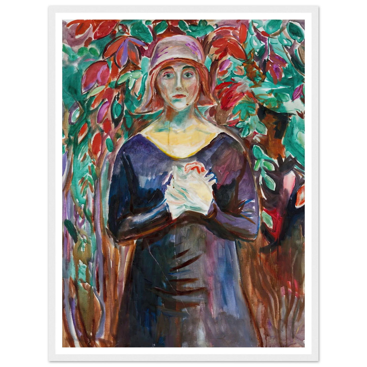 Model in the Garden (1930) Art Print | Edvard Munch - Framed Poster - 30x40 cm / 12x16″ - Black frame