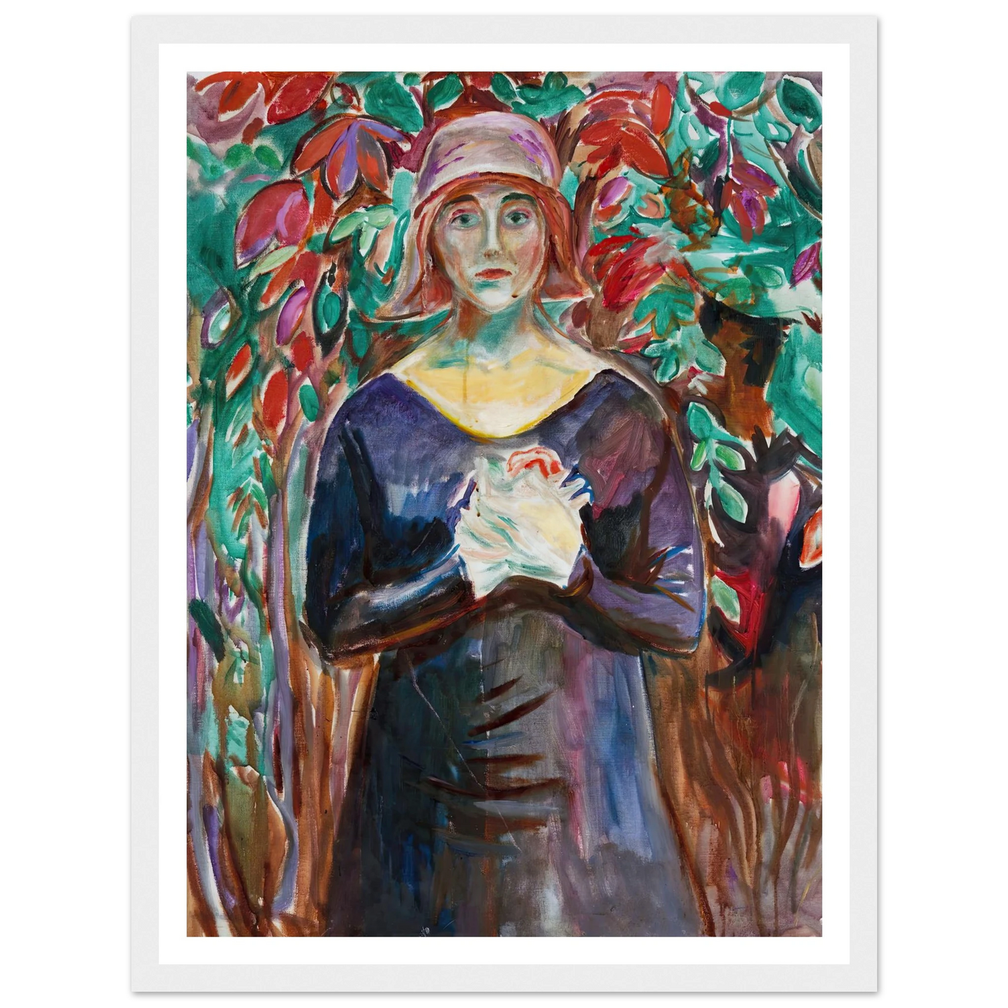 Model in the Garden (1930) Art Print | Edvard Munch - Framed Poster - 30x40 cm / 12x16″ - Black frame