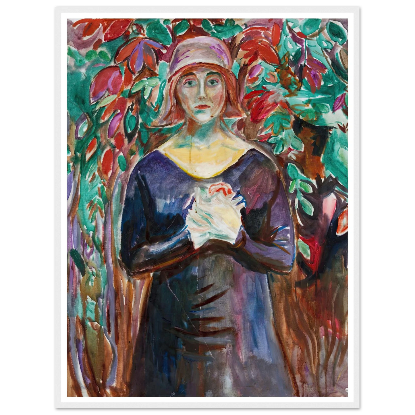 Model in the Garden (1930) Art Print | Edvard Munch - Framed Poster - 30x40 cm / 12x16″ - Black frame