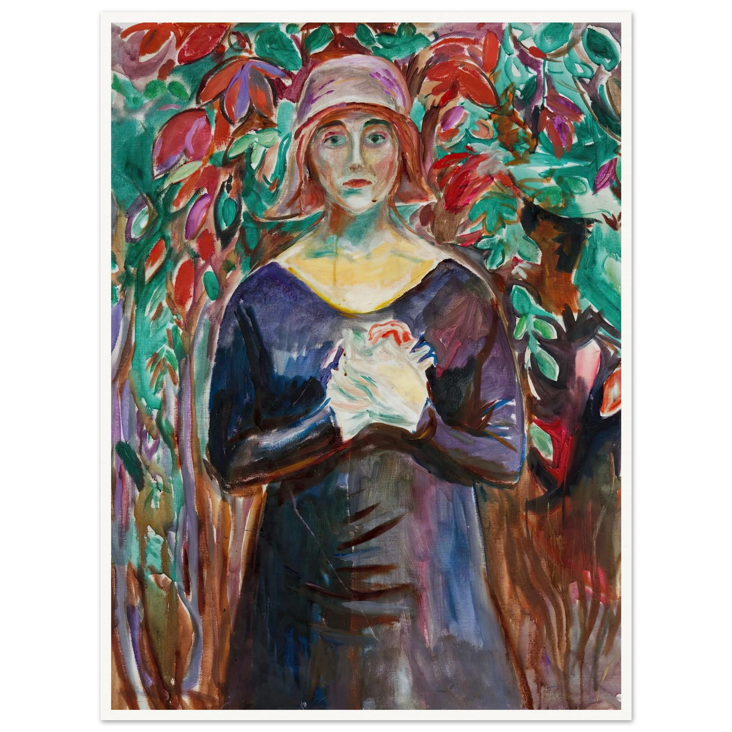 Model in the Garden (1930) Art Print | Edvard Munch - Framed Poster - 30x40 cm / 12x16″ - Black frame