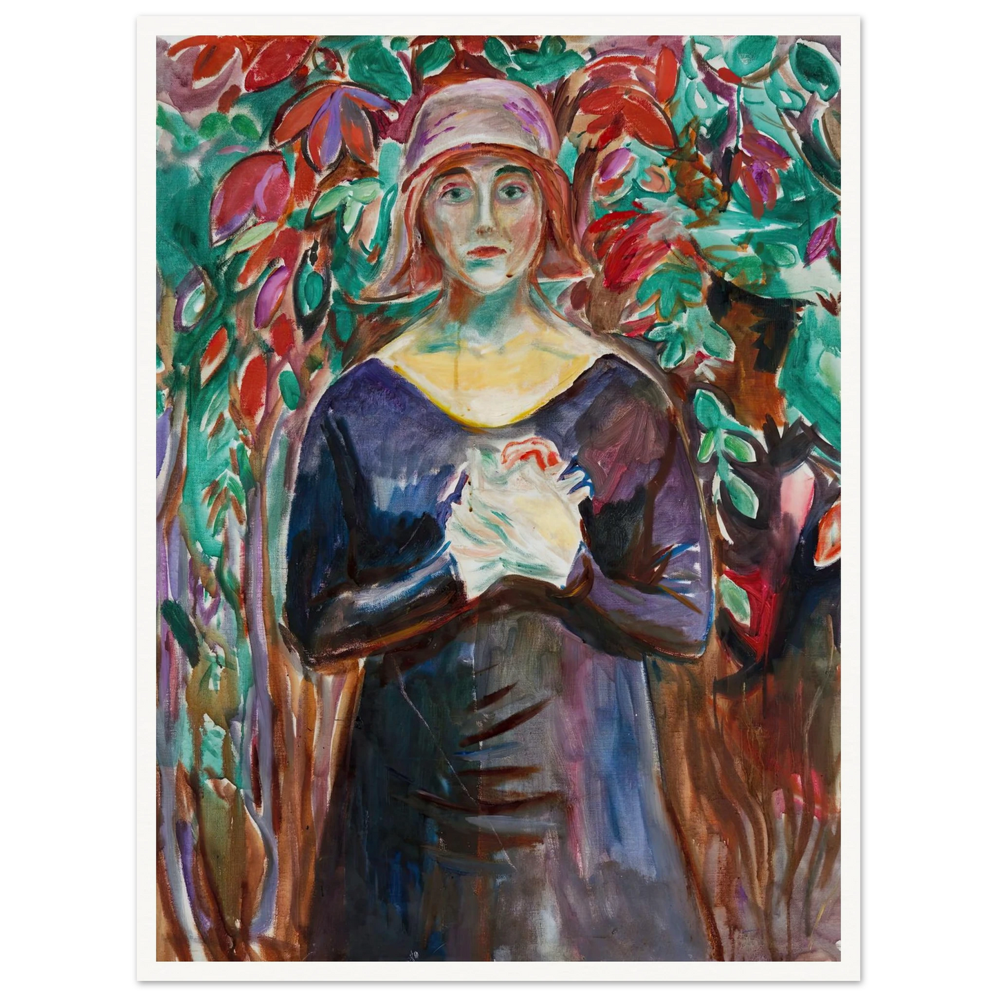 Model in the Garden (1930) Art Print | Edvard Munch - Framed Poster - 30x40 cm / 12x16″ - Black frame