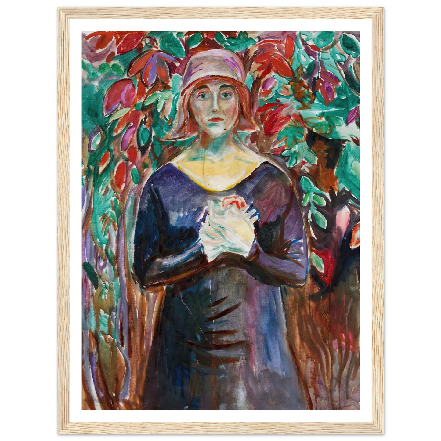 Model in the Garden (1930) Art Print | Edvard Munch - Framed Poster - 30x40 cm / 12x16″ - Black frame