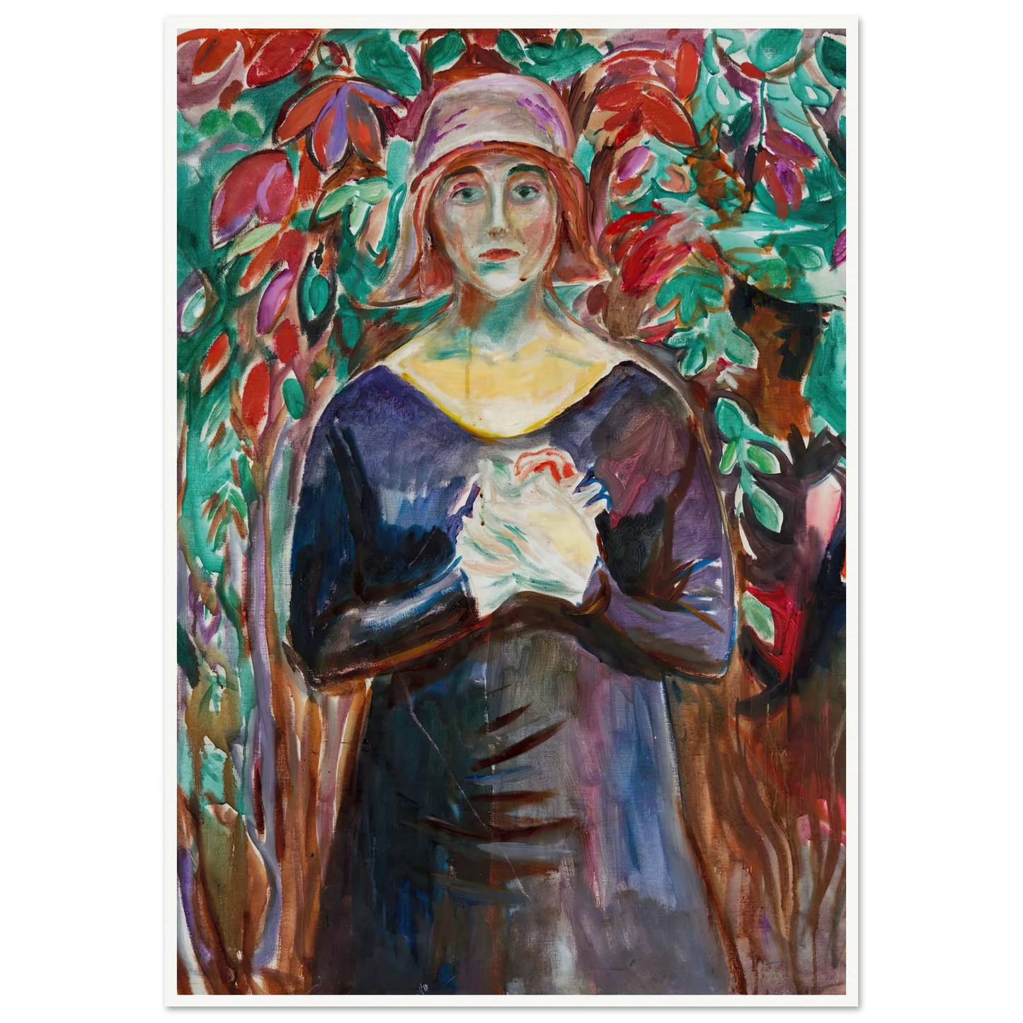 Model in the Garden (1930) Art Print | Edvard Munch - Framed Poster - 30x40 cm / 12x16″ - Black frame