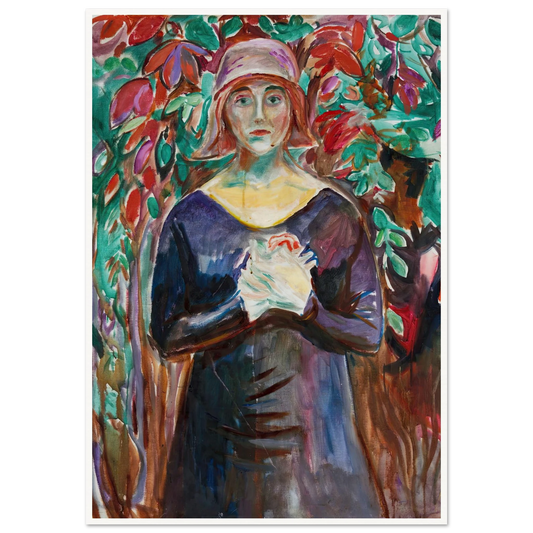 Model in the Garden (1930) Art Print | Edvard Munch - Framed Poster - 30x40 cm / 12x16″ - Black frame