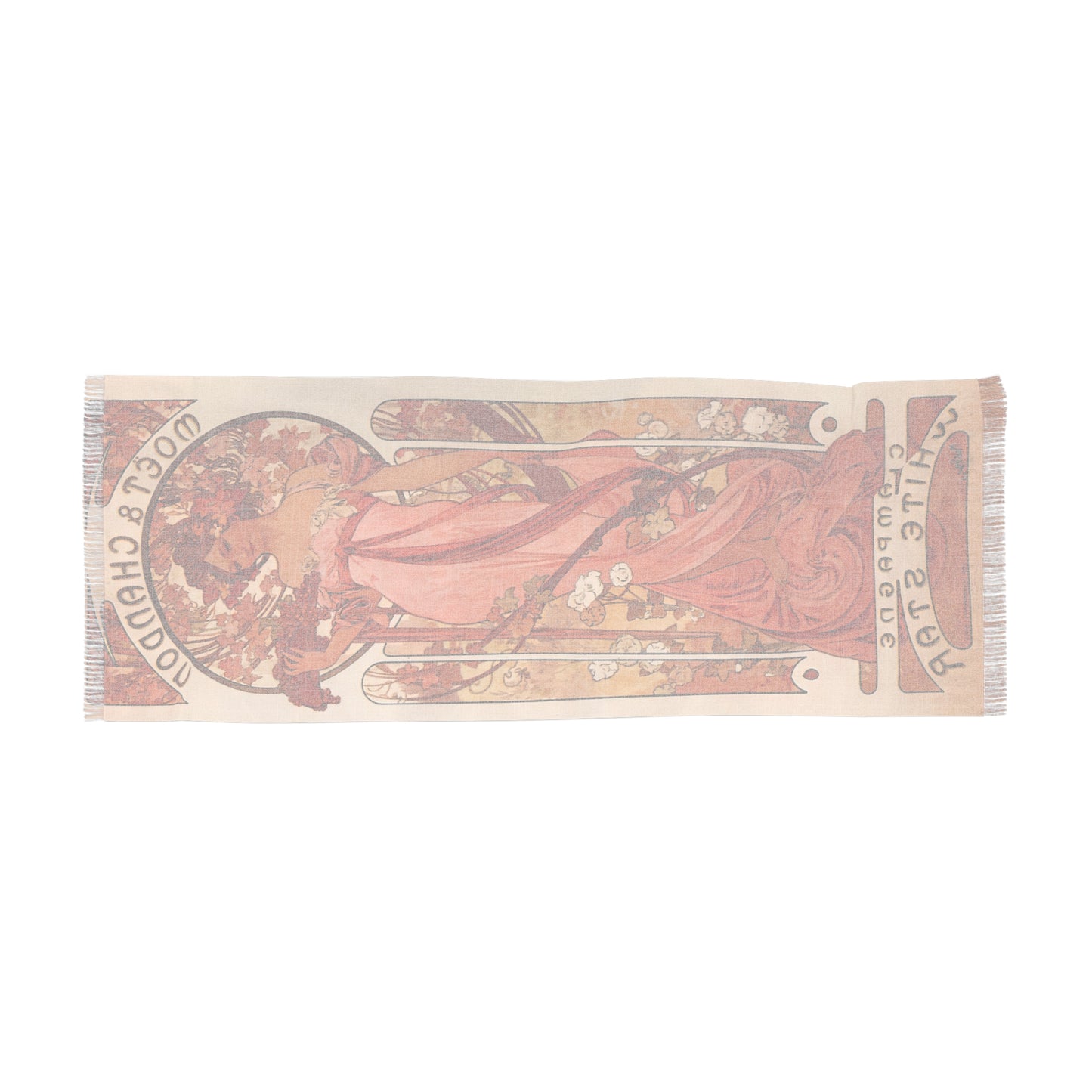 Moet & Chandon | Alphonse Mucha Scarf – Art Nouveau Scarf - - 27" × 71'' - 