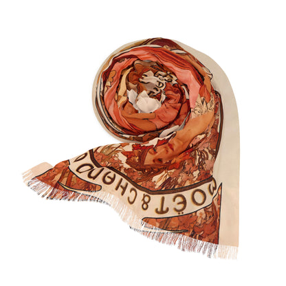 Moet & Chandon | Alphonse Mucha Scarf – Art Nouveau Scarf - - 27" × 71'' - 