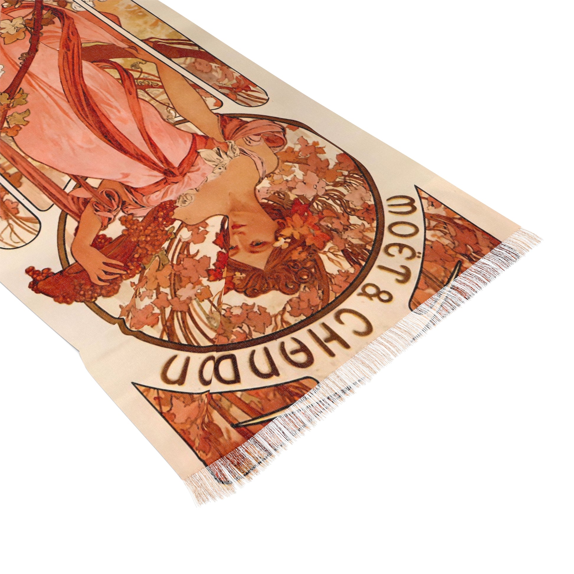 Moet & Chandon | Alphonse Mucha Scarf – Art Nouveau Scarf - - 27" × 71'' - 