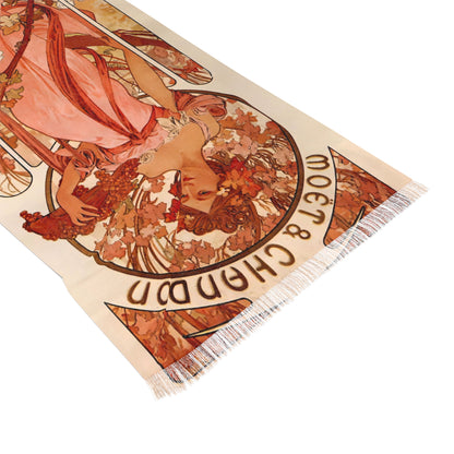 Moet & Chandon | Alphonse Mucha Scarf – Art Nouveau Scarf - - 27" × 71'' - 