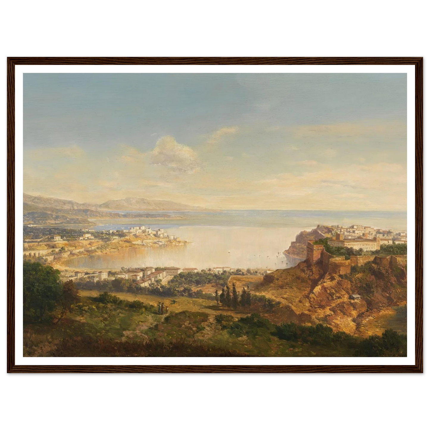 Monaco (Riviera di Ponente) (1865) Art Print | Albert Zimmermann - Framed Poster - 30x40 cm / 12x16″ - Black frame