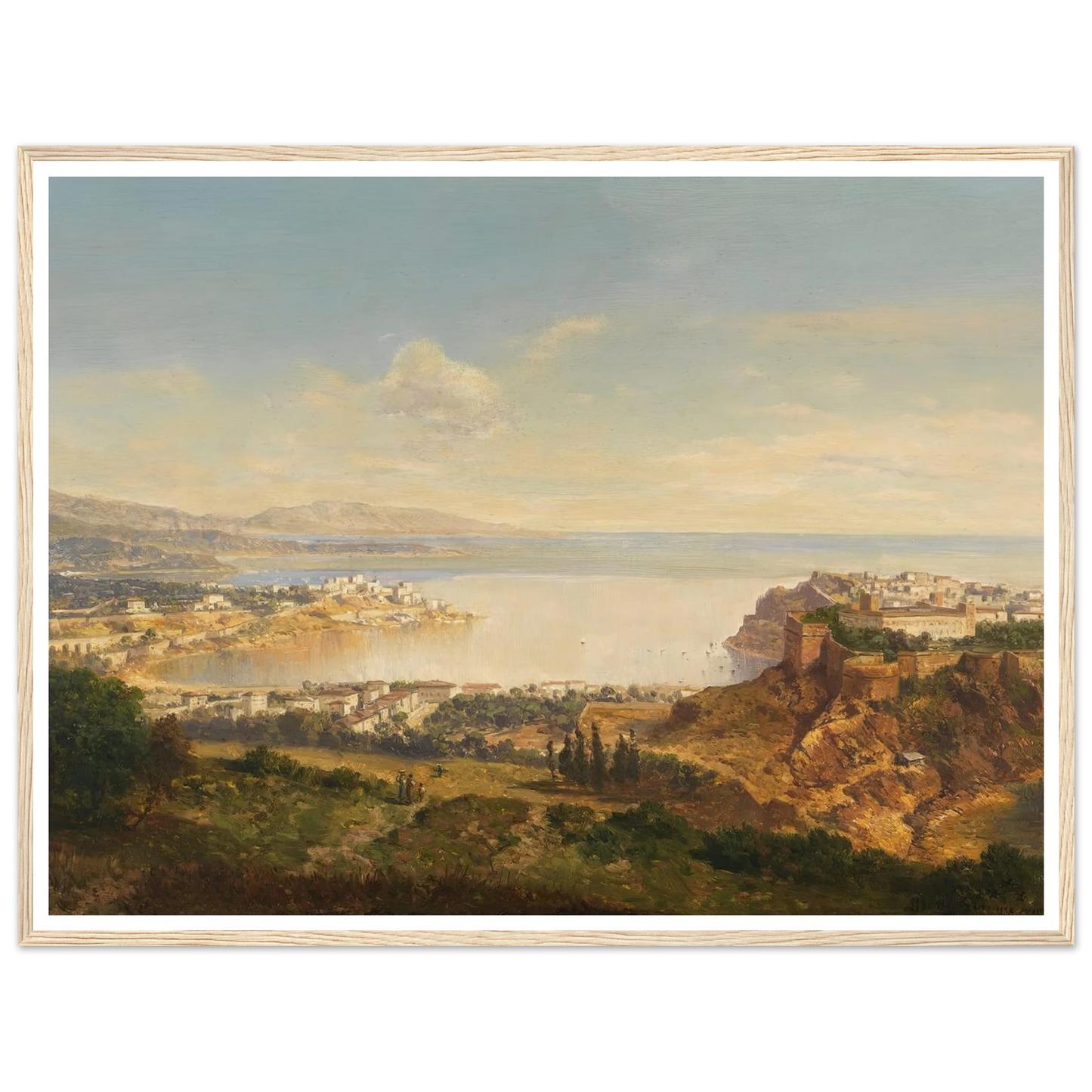 Monaco (Riviera di Ponente) (1865) Art Print | Albert Zimmermann - Framed Poster - 30x40 cm / 12x16″ - Black frame