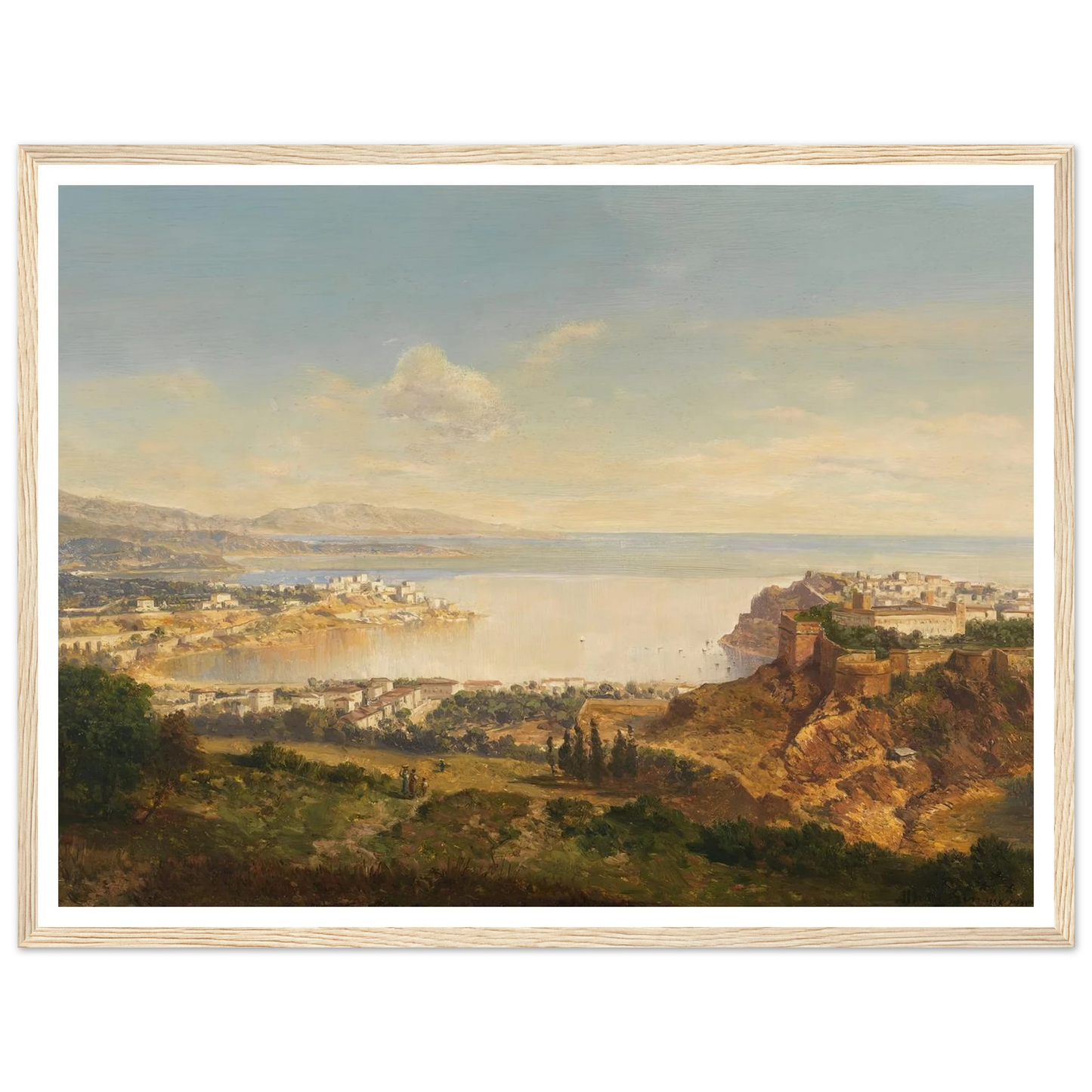 Monaco (Riviera di Ponente) (1865) Art Print | Albert Zimmermann - Framed Poster - 30x40 cm / 12x16″ - Black frame
