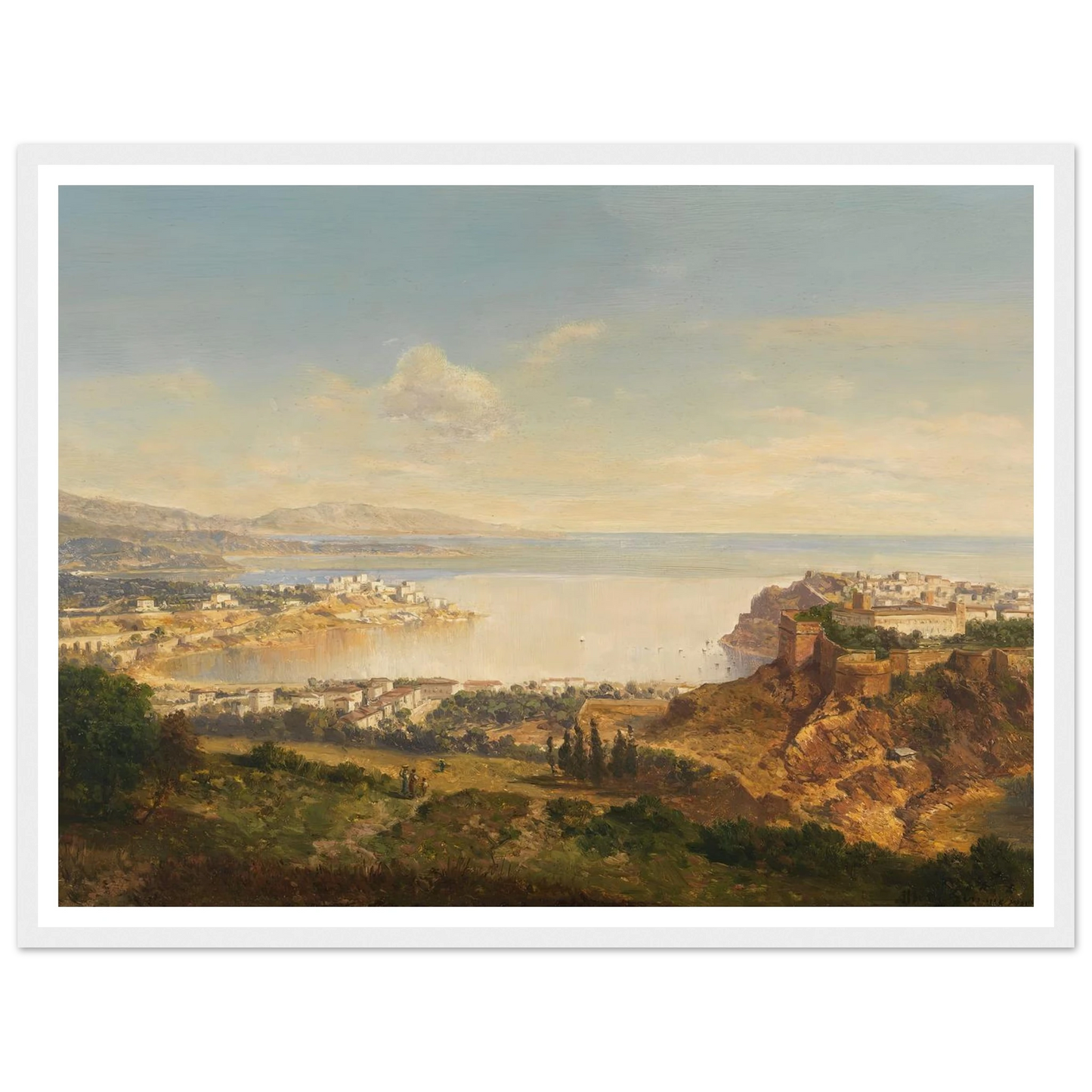 Monaco (Riviera di Ponente) (1865) Art Print | Albert Zimmermann - Framed Poster - 30x40 cm / 12x16″ - Black frame