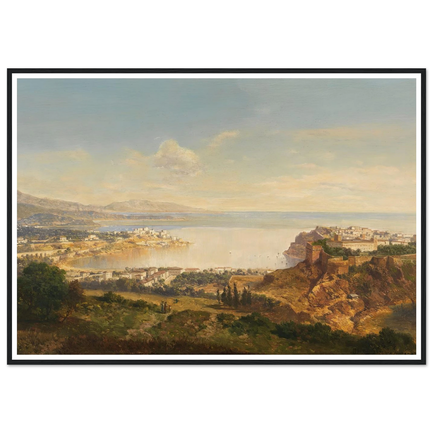 Monaco (Riviera di Ponente) (1865) Art Print | Albert Zimmermann - Framed Poster - 30x40 cm / 12x16″ - Black frame