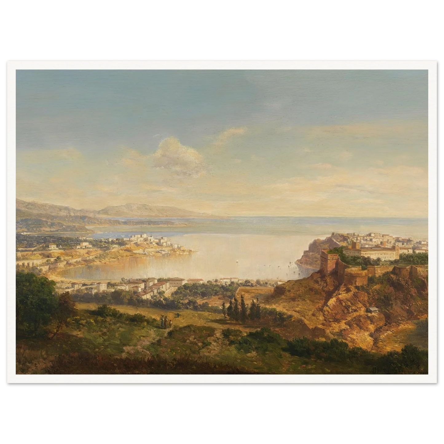 Monaco (Riviera di Ponente) (1865) Art Print | Albert Zimmermann - Framed Poster - 30x40 cm / 12x16″ - Black frame