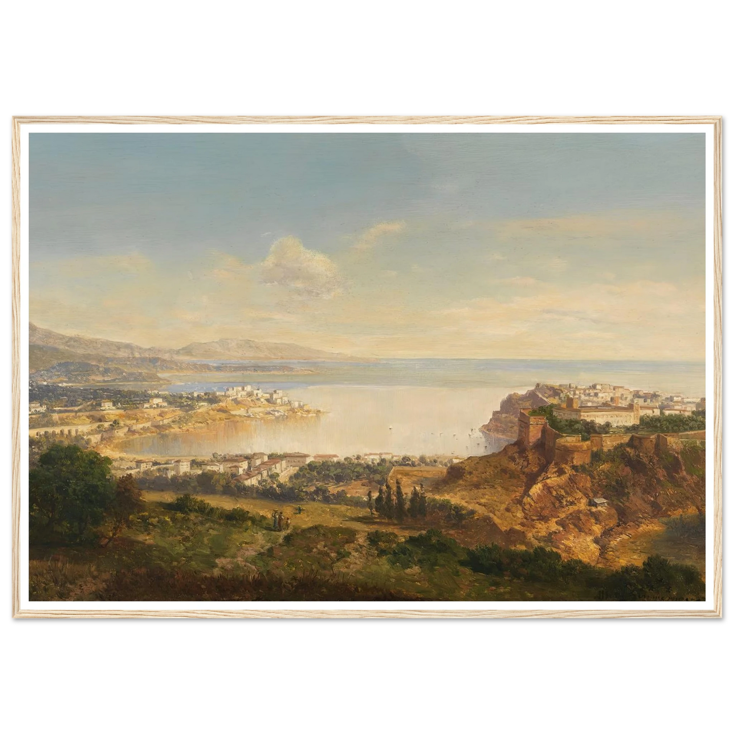 Monaco (Riviera di Ponente) (1865) Art Print | Albert Zimmermann - Framed Poster - 30x40 cm / 12x16″ - Black frame