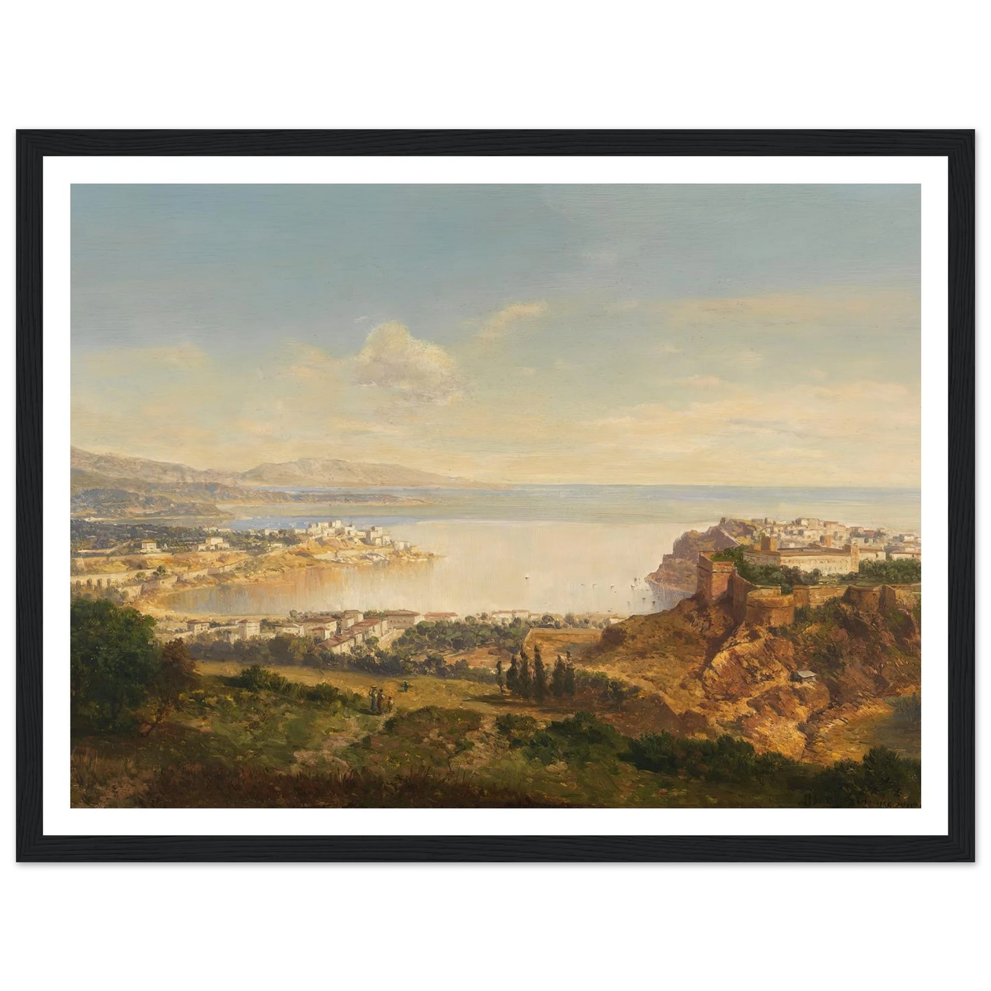 Monaco (Riviera di Ponente) (1865) Art Print | Albert Zimmermann - Framed Poster - 30x40 cm / 12x16″ - Black frame