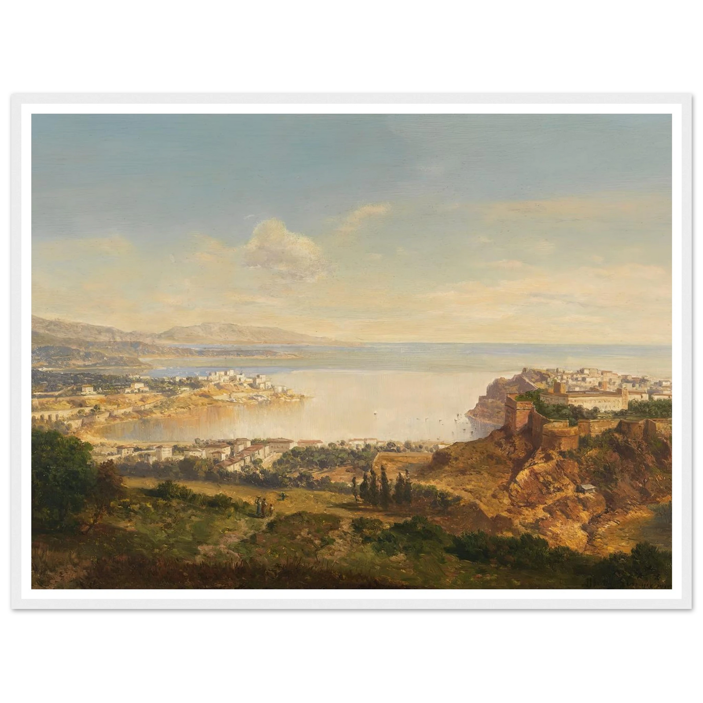Monaco (Riviera di Ponente) (1865) Art Print | Albert Zimmermann - Framed Poster - 30x40 cm / 12x16″ - Black frame