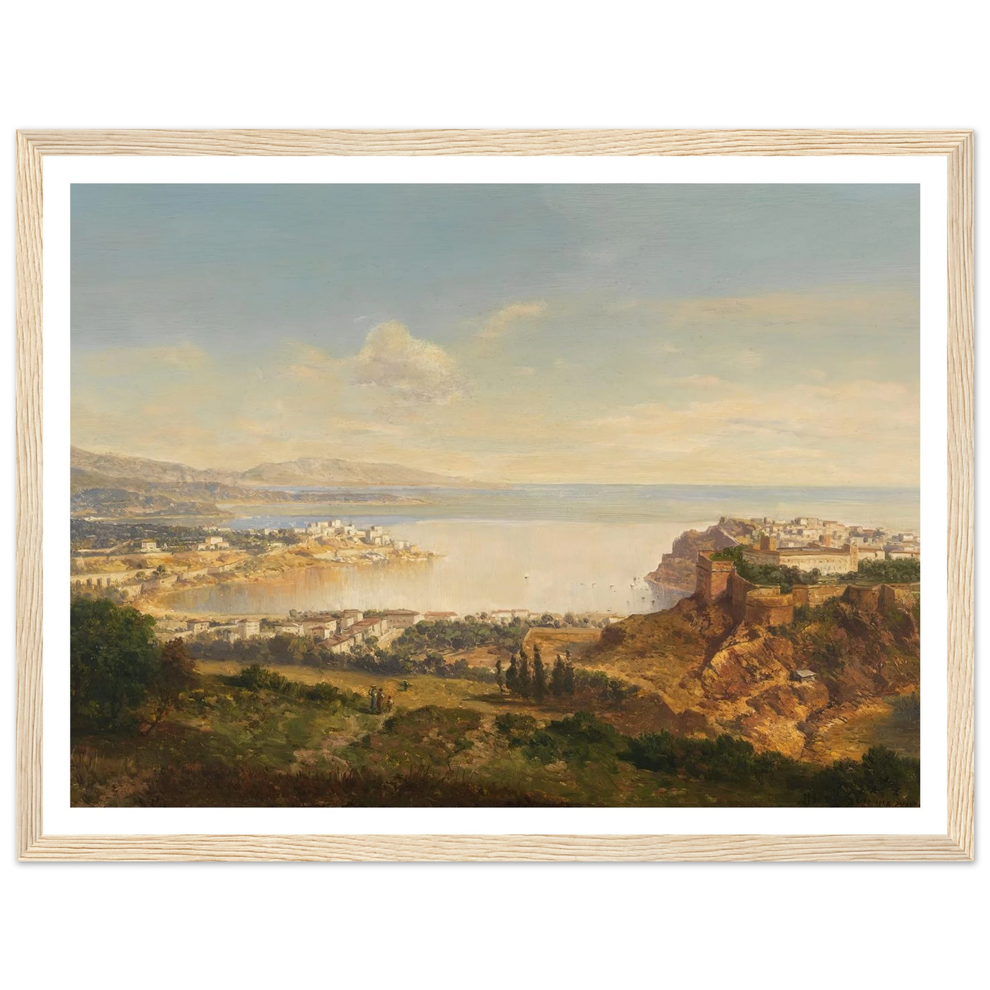 Monaco (Riviera di Ponente) (1865) Art Print | Albert Zimmermann - Framed Poster - 30x40 cm / 12x16″ - Black frame
