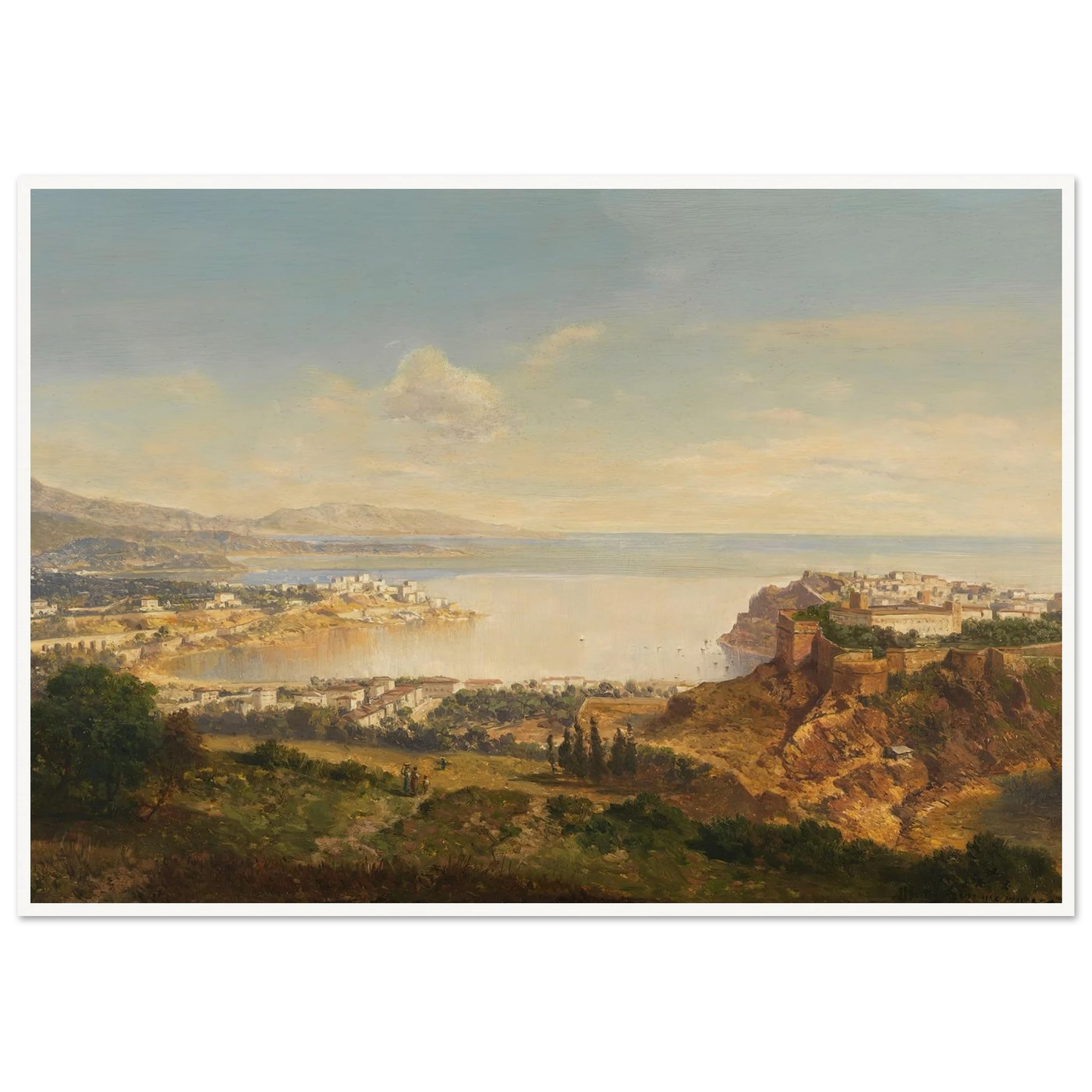Monaco (Riviera di Ponente) (1865) Art Print | Albert Zimmermann - Framed Poster - 30x40 cm / 12x16″ - Black frame