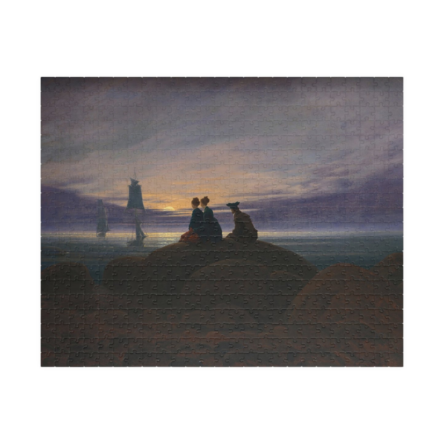 Mondaufgang am Meer Puzzle | Caspar David Friedrich - - 252 pcs (Horizontal) - 