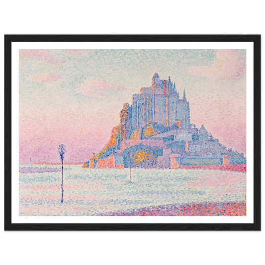 Mont Saint-Michel, Setting Sun (1897) Art Print | Paul Signac - Framed Poster - 30x40 cm / 12x16″ - Black frame
