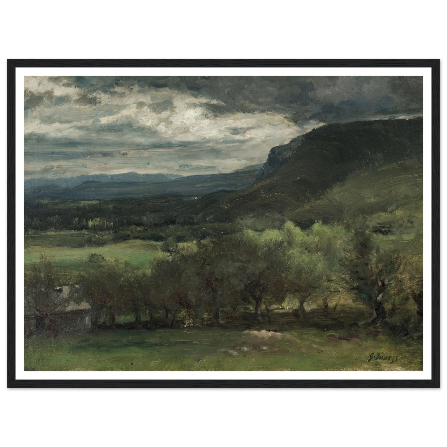 Montclair, New Jersey (c. 1878) Art Print | George Inness - Framed Poster - 30x40 cm / 12x16″ - Black frame