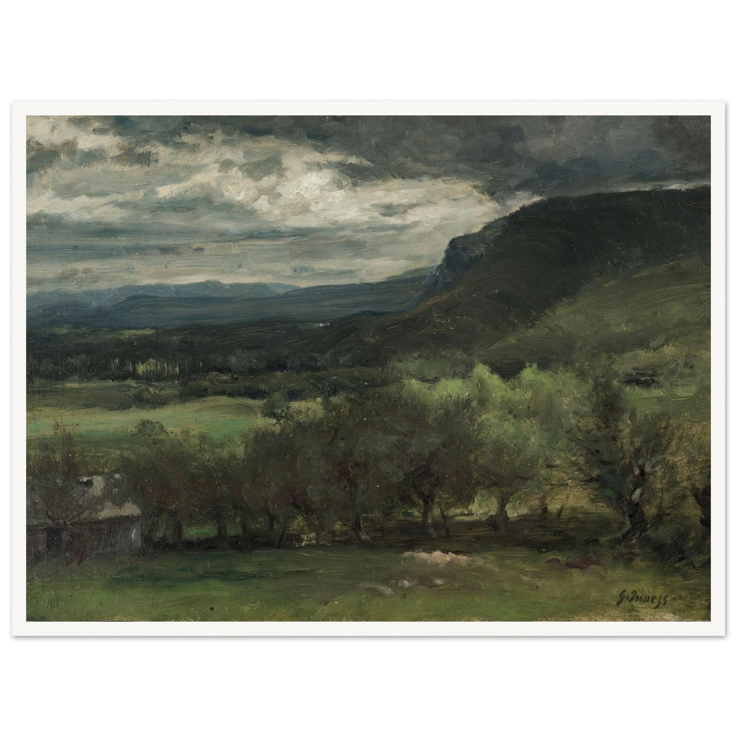 Montclair, New Jersey (c. 1878) Art Print | George Inness - Framed Poster - 30x40 cm / 12x16″ - Black frame