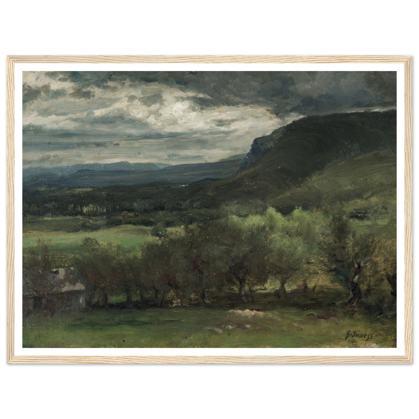 Montclair, New Jersey (c. 1878) Art Print | George Inness - Framed Poster - 30x40 cm / 12x16″ - Black frame