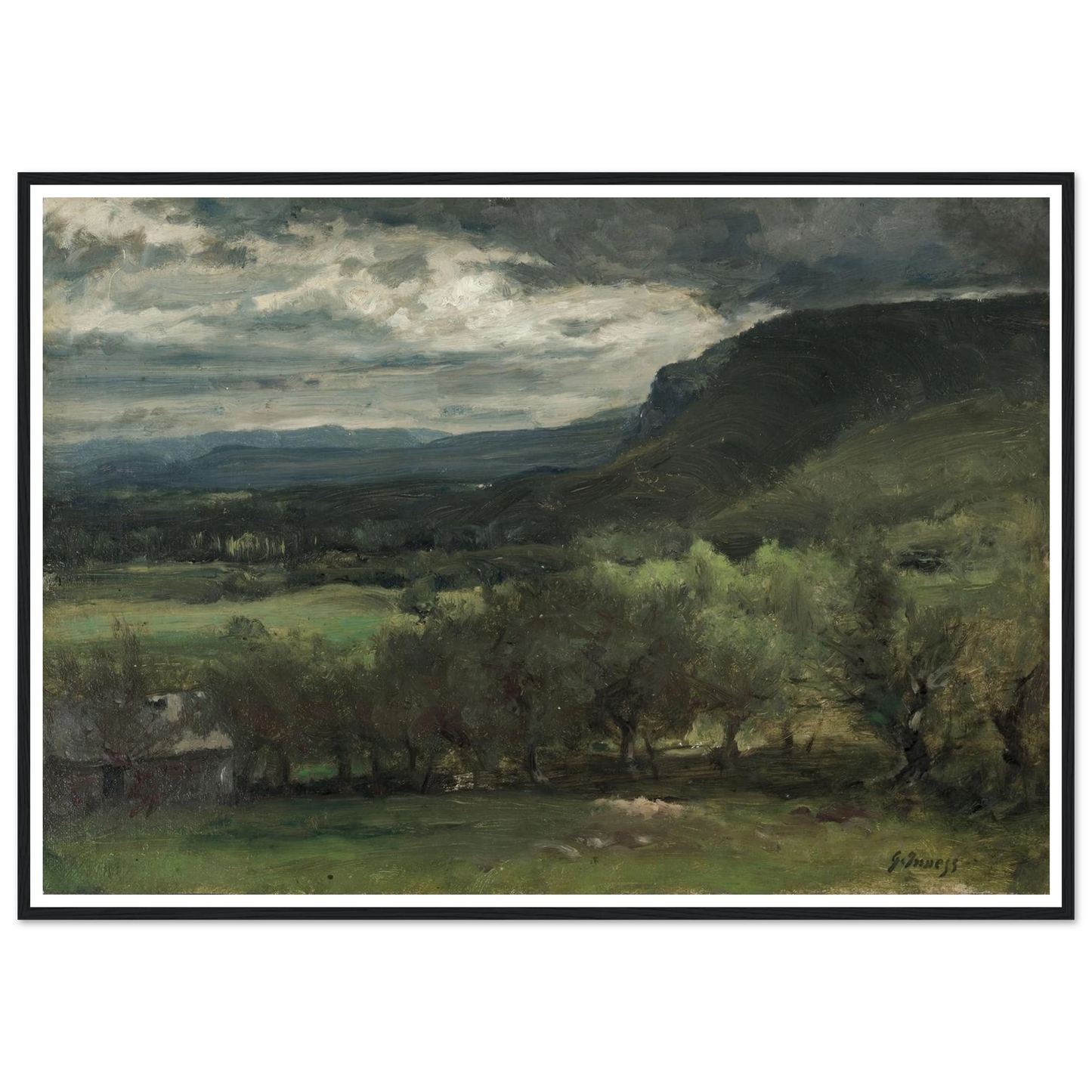 Montclair, New Jersey (c. 1878) Art Print | George Inness - Framed Poster - 30x40 cm / 12x16″ - Black frame