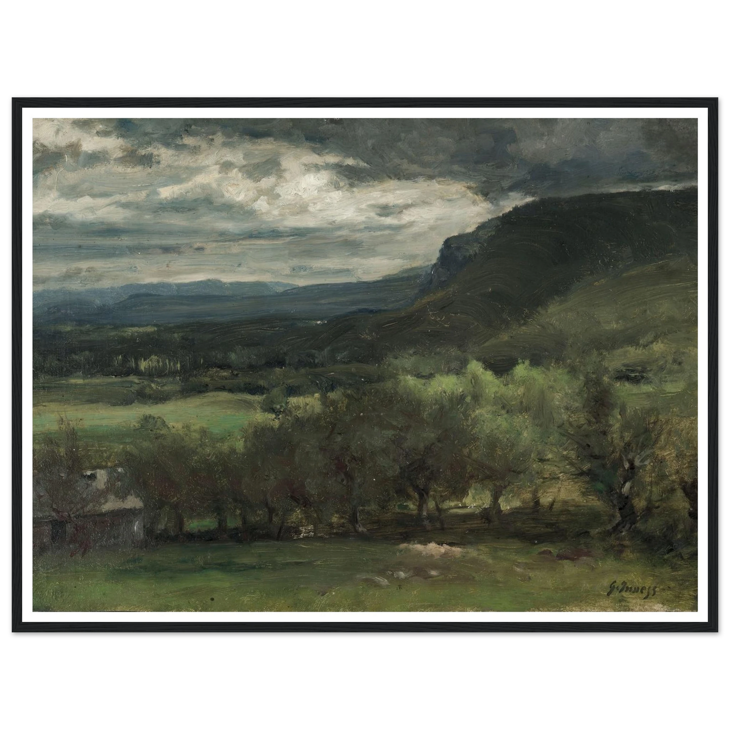 Montclair, New Jersey (c. 1878) Art Print | George Inness - Framed Poster - 30x40 cm / 12x16″ - Black frame