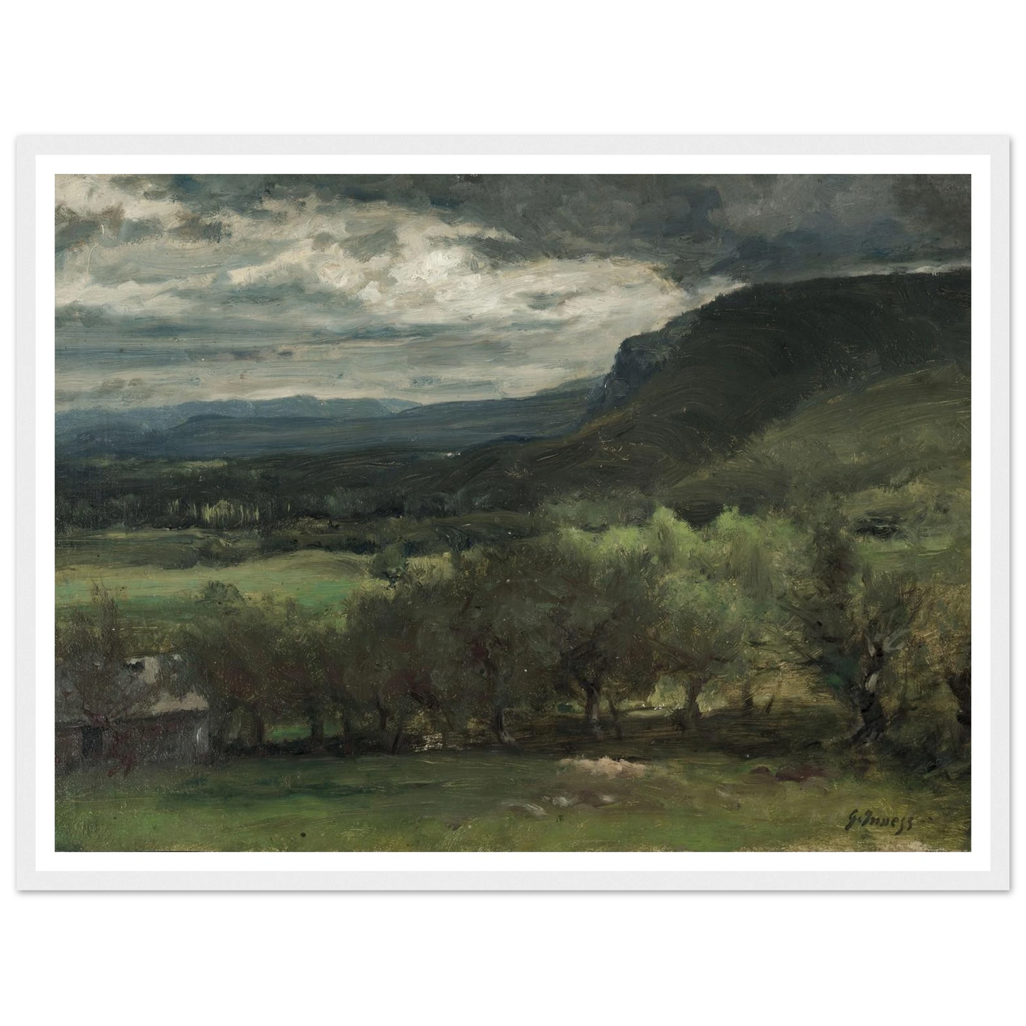 Montclair, New Jersey (c. 1878) Art Print | George Inness - Framed Poster - 30x40 cm / 12x16″ - Black frame