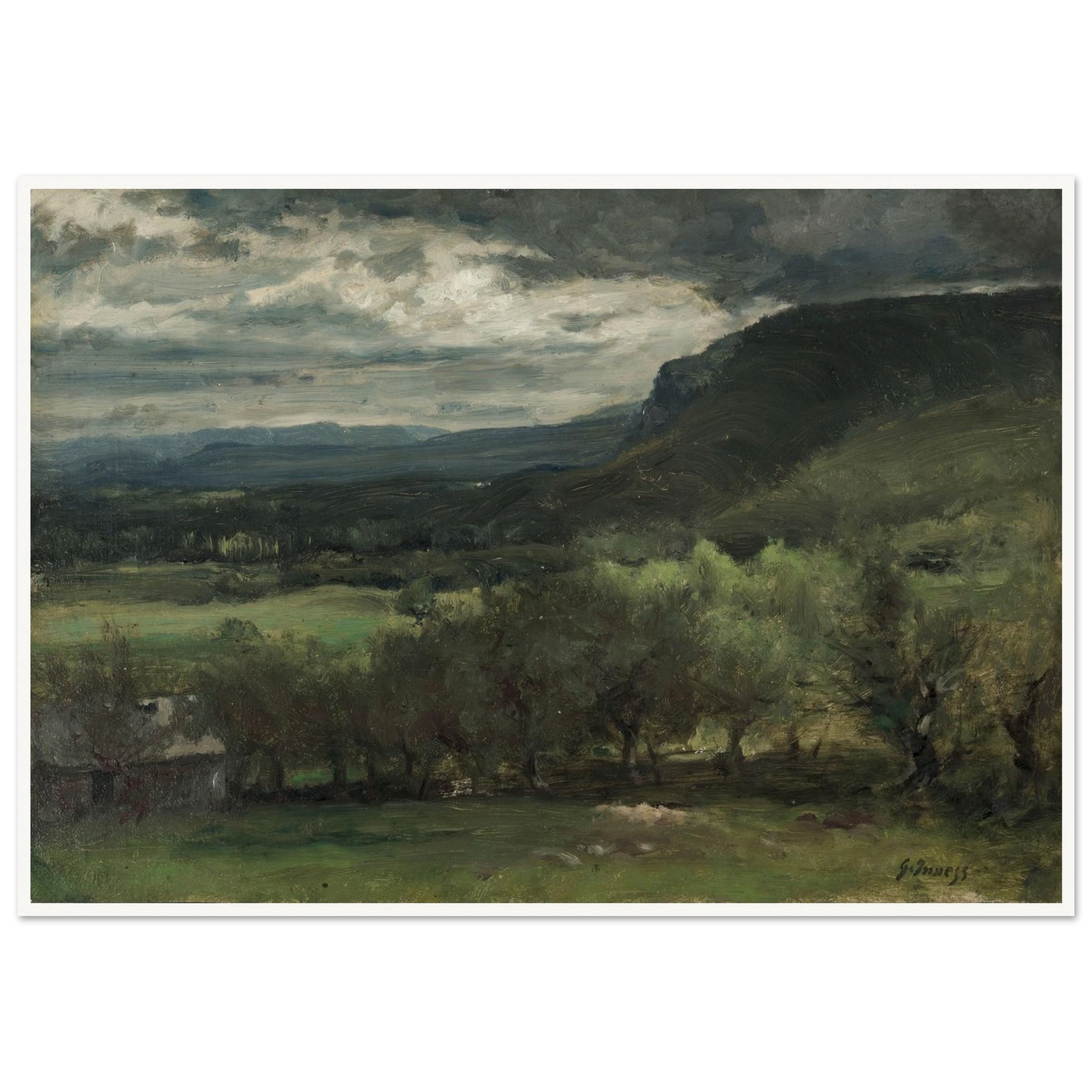 Montclair, New Jersey (c. 1878) Art Print | George Inness - Framed Poster - 30x40 cm / 12x16″ - Black frame