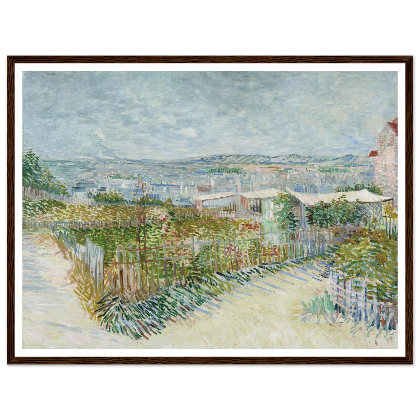 Montmartre; behind the Moulin de la Galette (1887) Art Print | Vincent van Gogh - Framed Poster - 30x40 cm / 12x16″ - Black frame