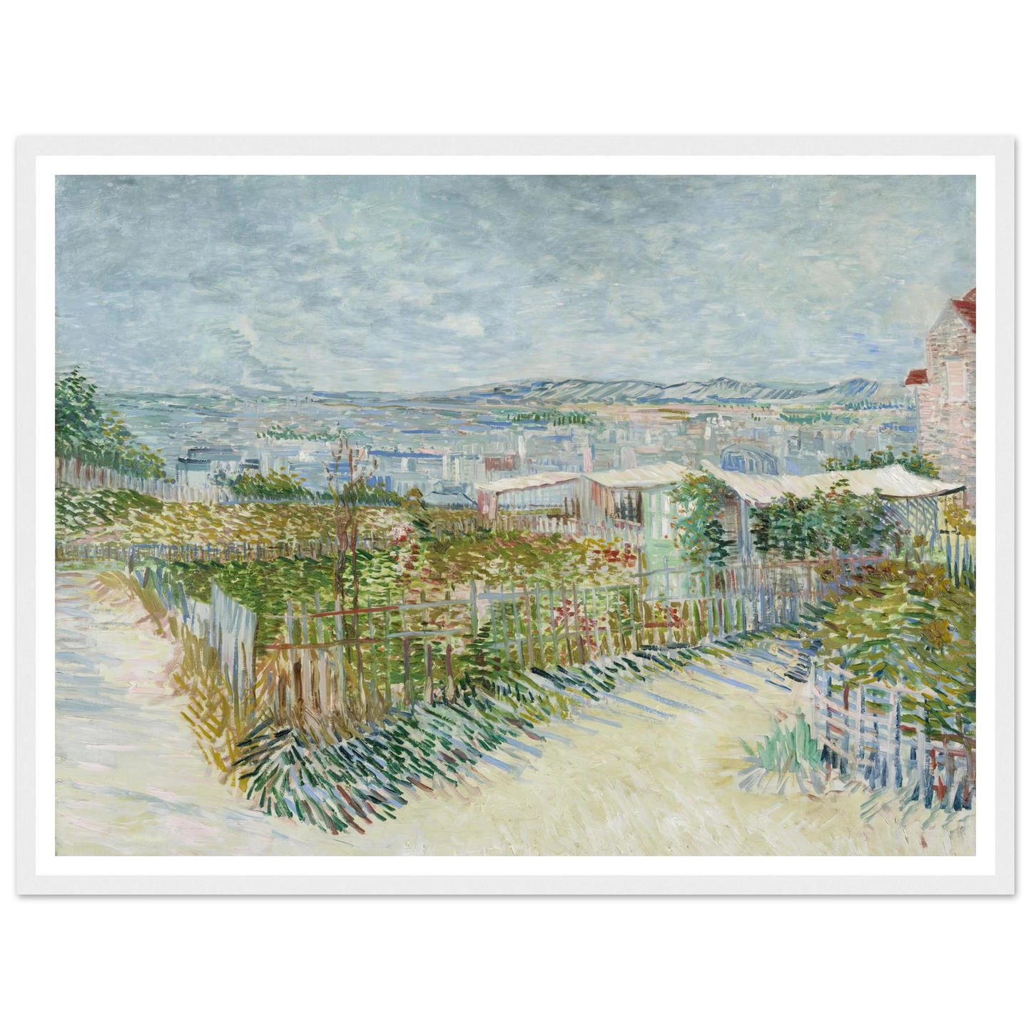 Montmartre; behind the Moulin de la Galette (1887) Art Print | Vincent van Gogh - Framed Poster - 30x40 cm / 12x16″ - Black frame