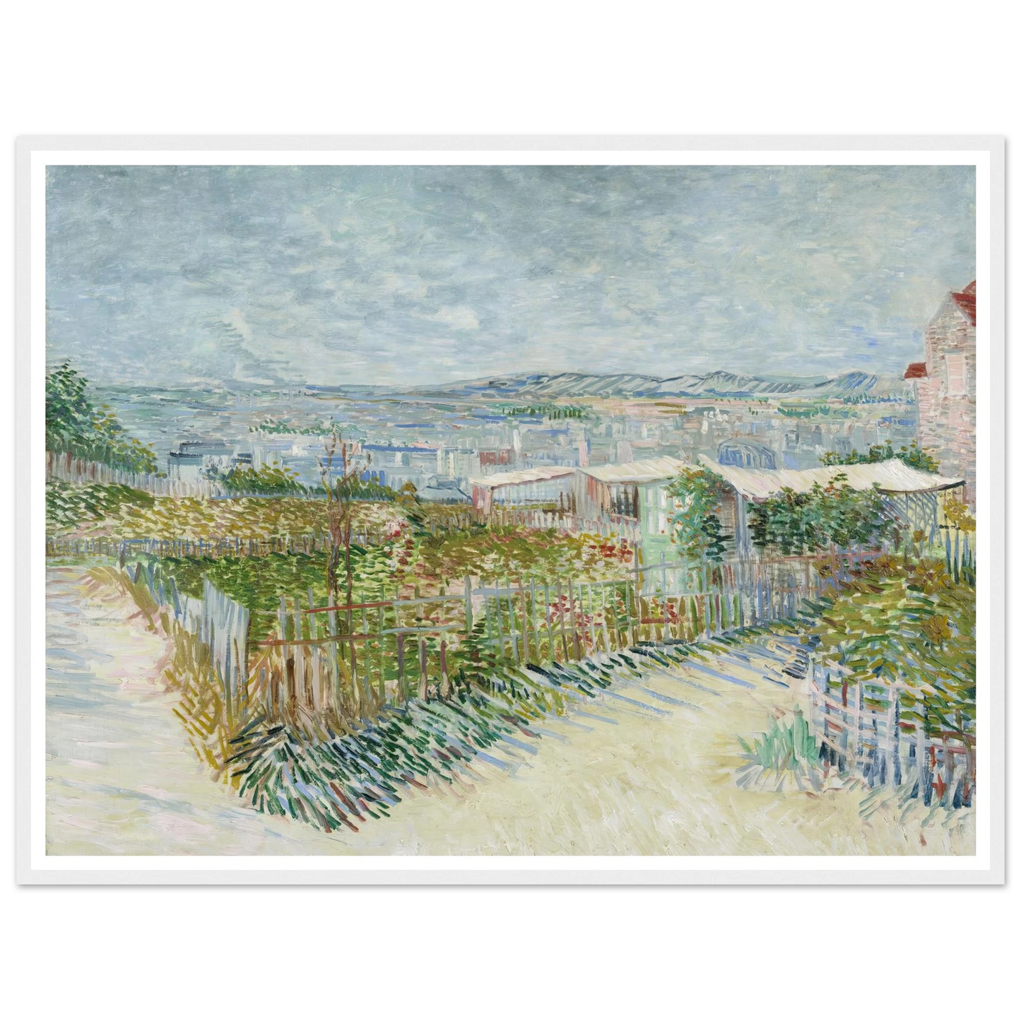 Montmartre; behind the Moulin de la Galette (1887) Art Print | Vincent van Gogh - Framed Poster - 30x40 cm / 12x16″ - Black frame