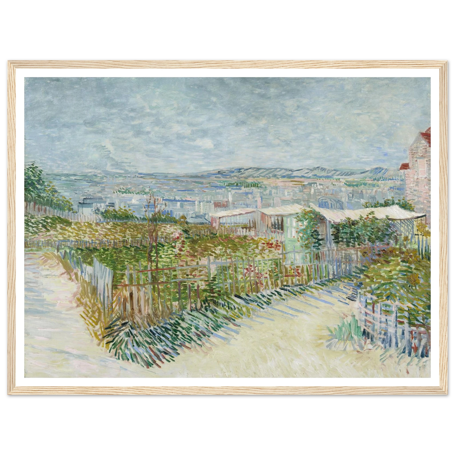 Montmartre; behind the Moulin de la Galette (1887) Art Print | Vincent van Gogh - Framed Poster - 30x40 cm / 12x16″ - Black frame