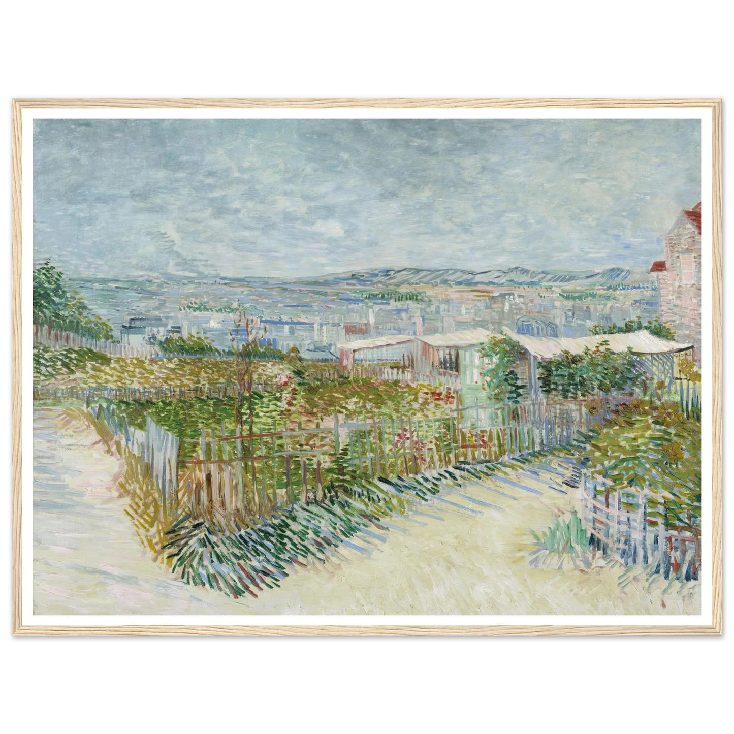 Montmartre; behind the Moulin de la Galette (1887) Art Print | Vincent van Gogh - Framed Poster - 30x40 cm / 12x16″ - Black frame