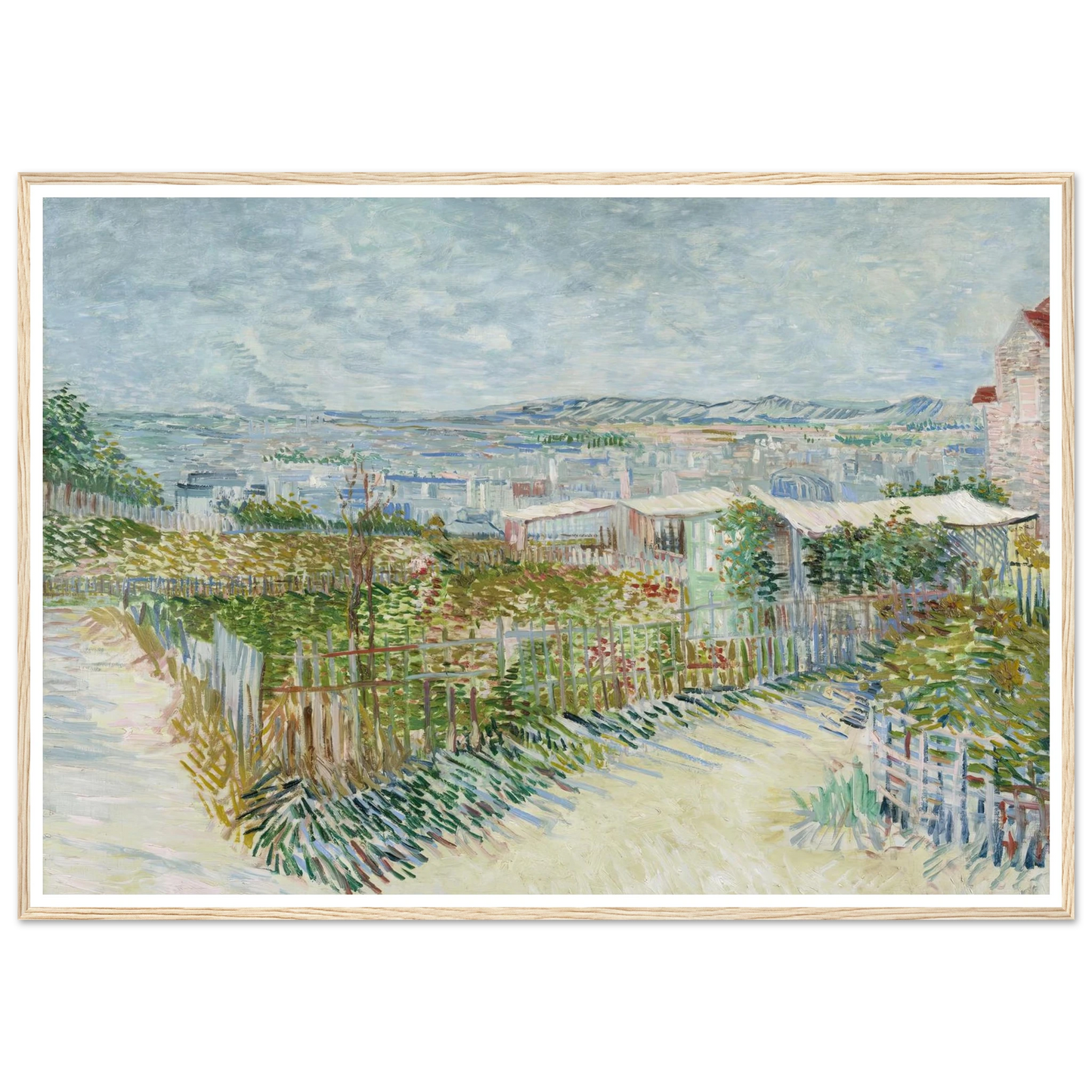 Montmartre; behind the Moulin de la Galette (1887) Art Print | Vincent van Gogh - Framed Poster - 30x40 cm / 12x16″ - Black frame